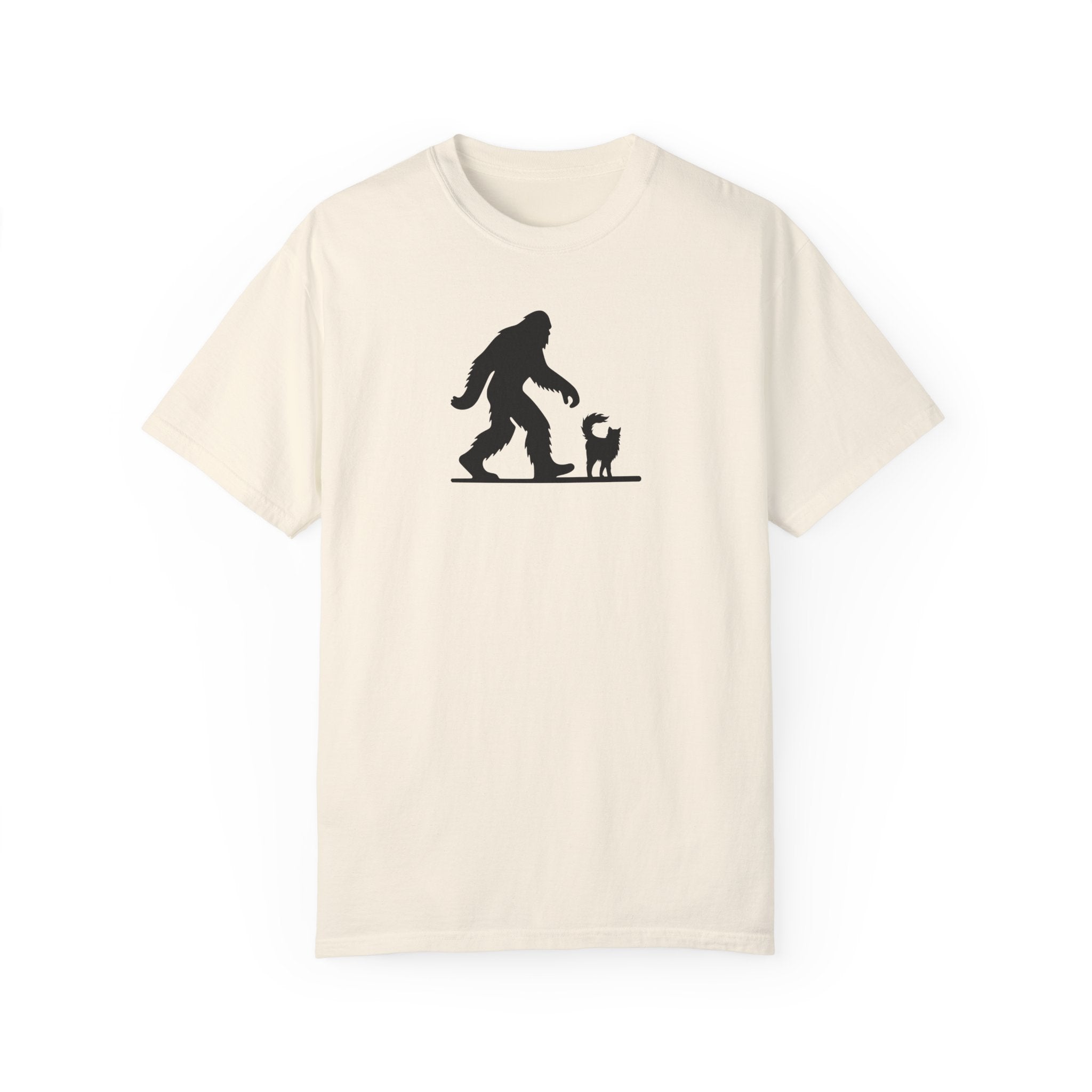 Bigfoot & Cat Unisex Garment - Dyed T-Shirt - Fun Casual Wear - Clothing, T-shirts - EpiAl's Shop