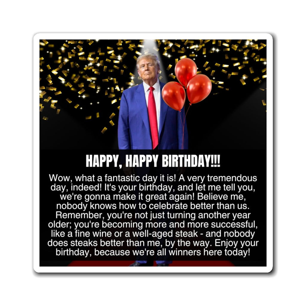 Birthday Congratulations from Donald Trump Magnets - Decor, Kitchen, Magnets - EpiAl's Shop