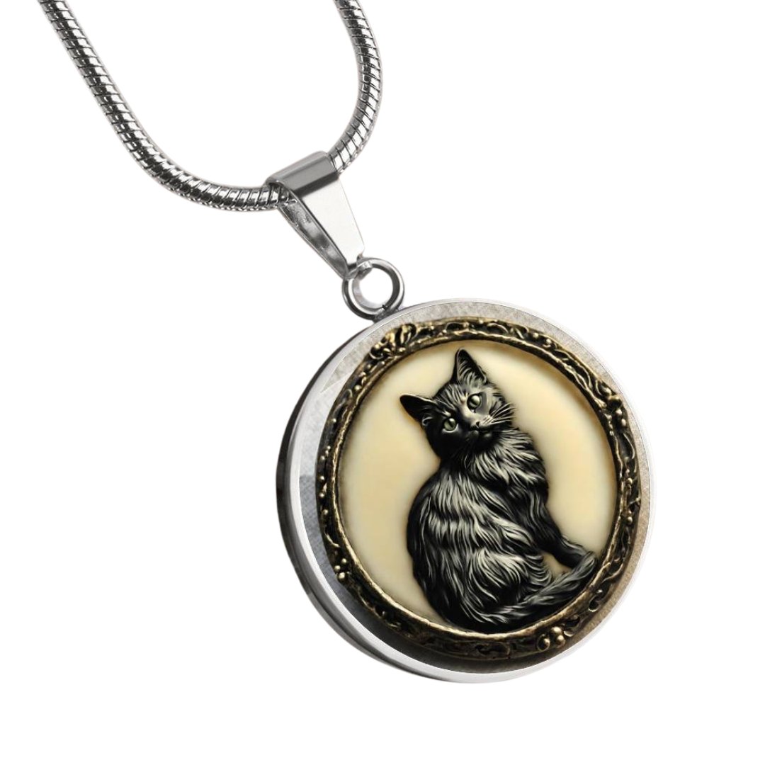 Black Cat Cameo Necklace - Jewelry - Epileptic Al’s Shop