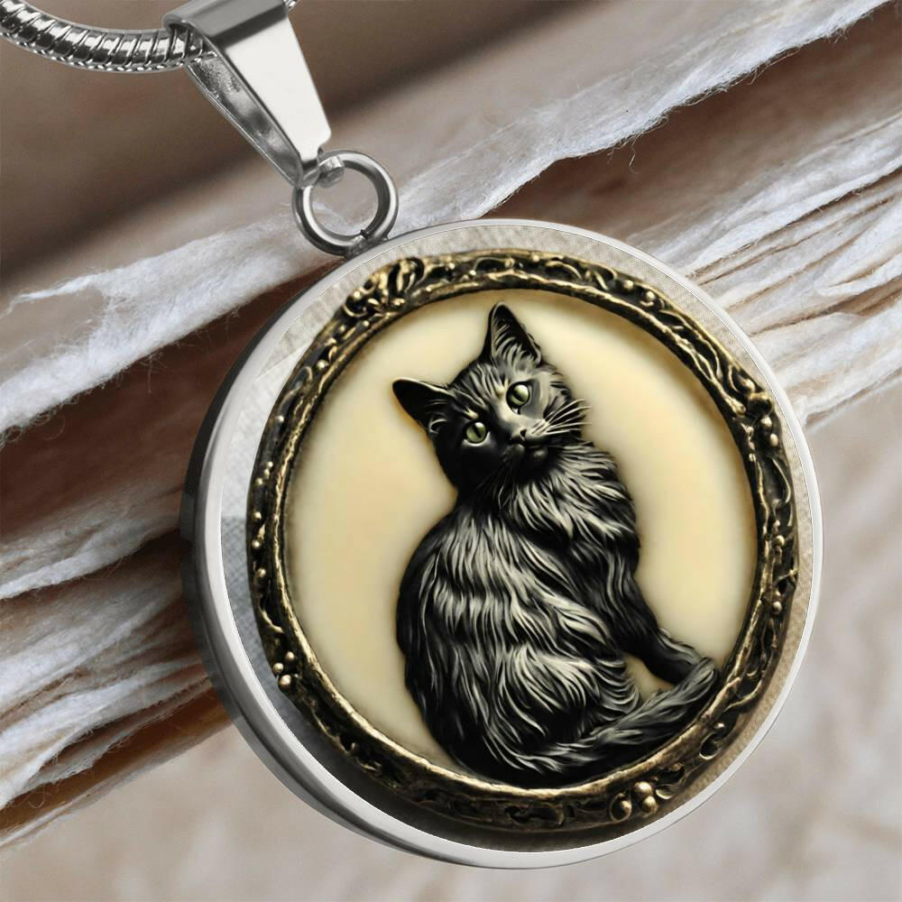Black Cat Cameo Necklace - Jewelry - Epileptic Al’s Shop