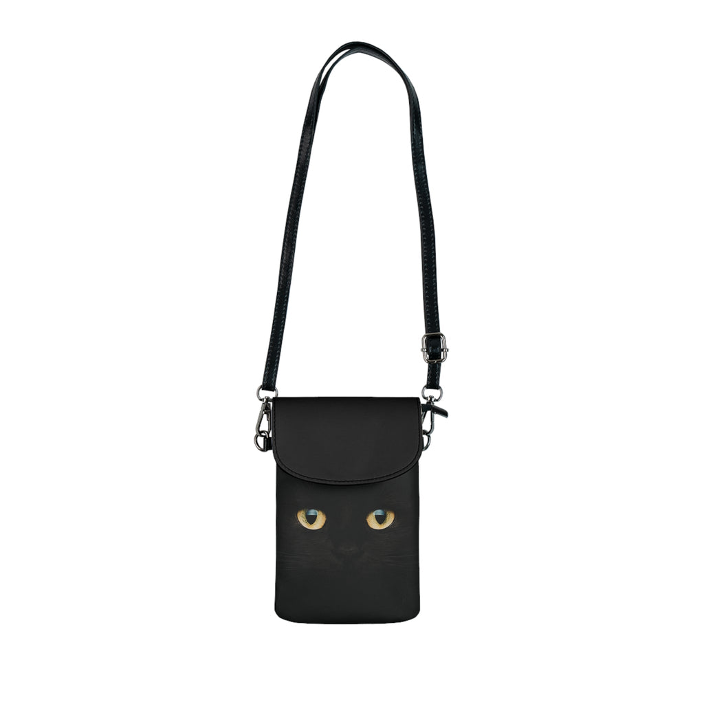 Black Cat Eyes Crossbody Phone Wallet | Minimalist Cat Phone Purse - Bags, Cell Phone Purse - EpiAl's Shop