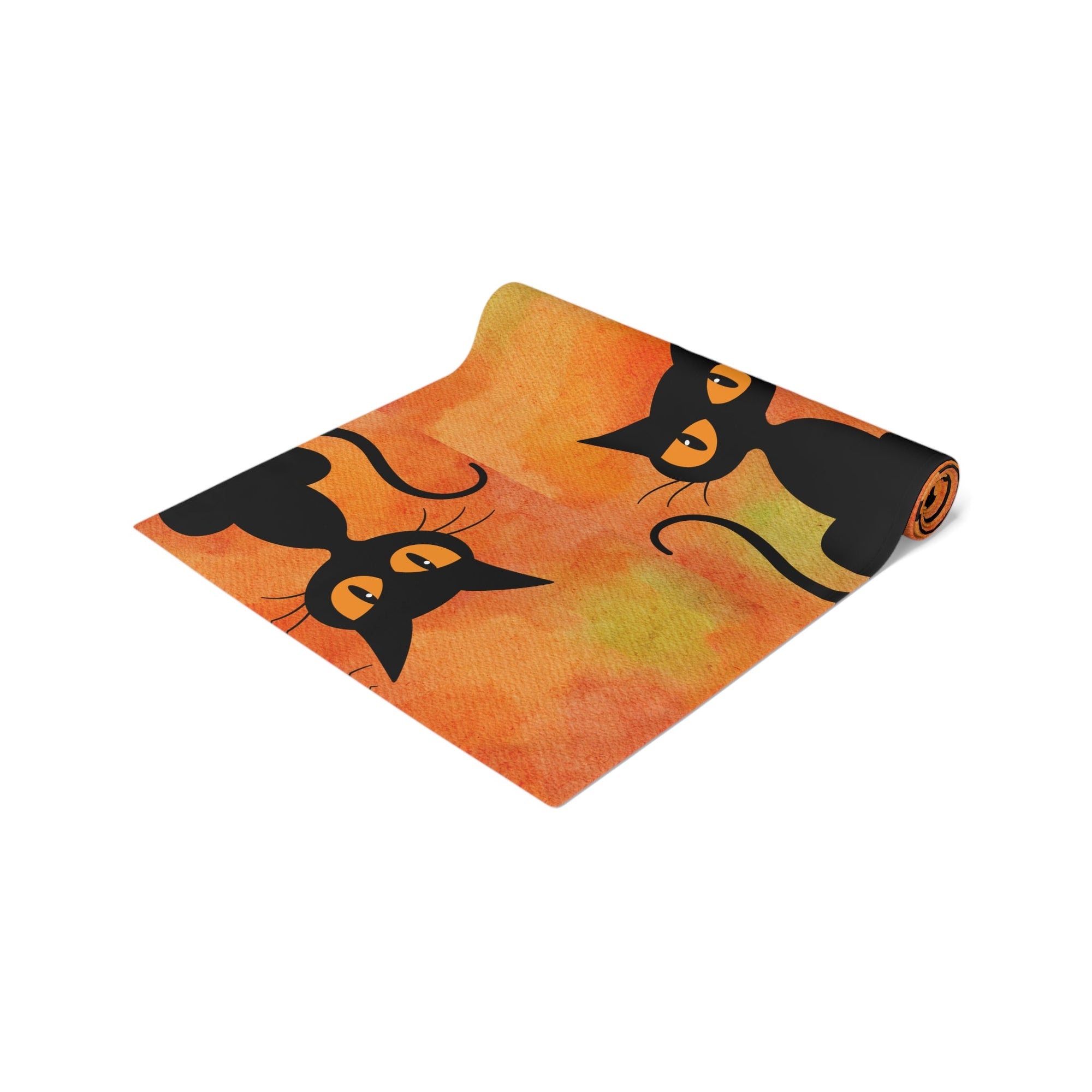 Black Cat on Orange Table Runner - Home Decor - EpiAl's Shop