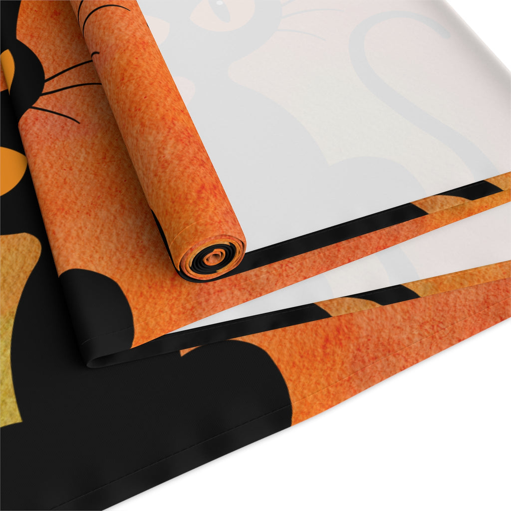 Black Cat on Orange Table Runner - Home Decor - EpiAl's Shop