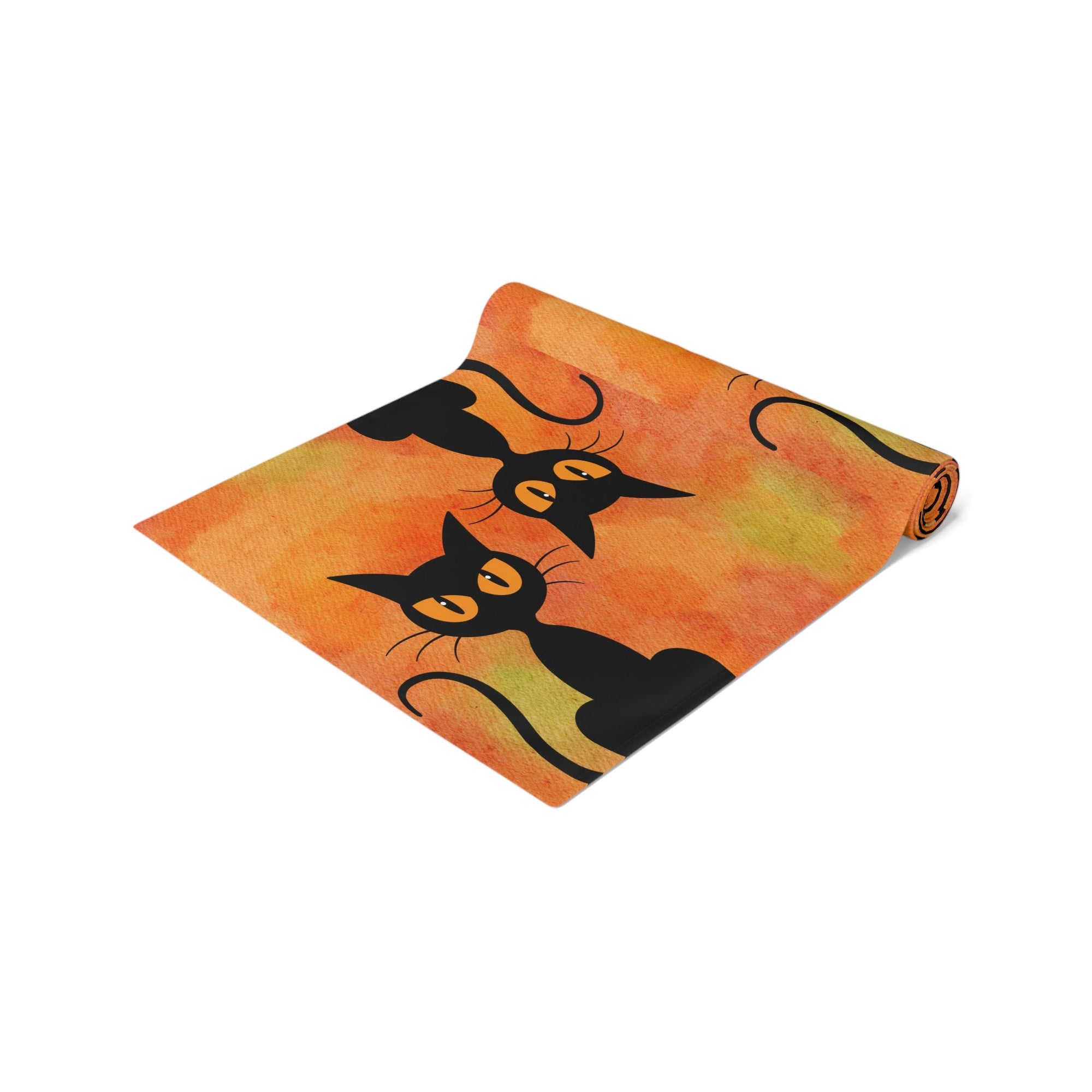 Black Cat on Orange Table Runner - Home Decor - EpiAl's Shop