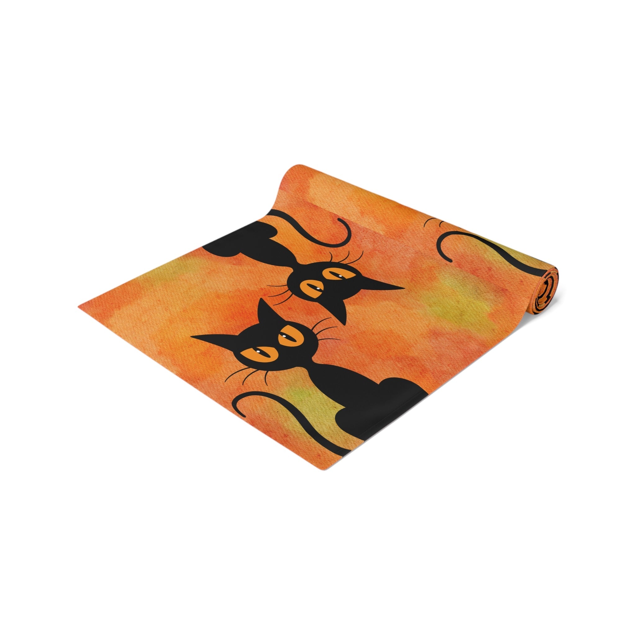 Black Cat on Orange Table Runner - Home Decor - EpiAl's Shop