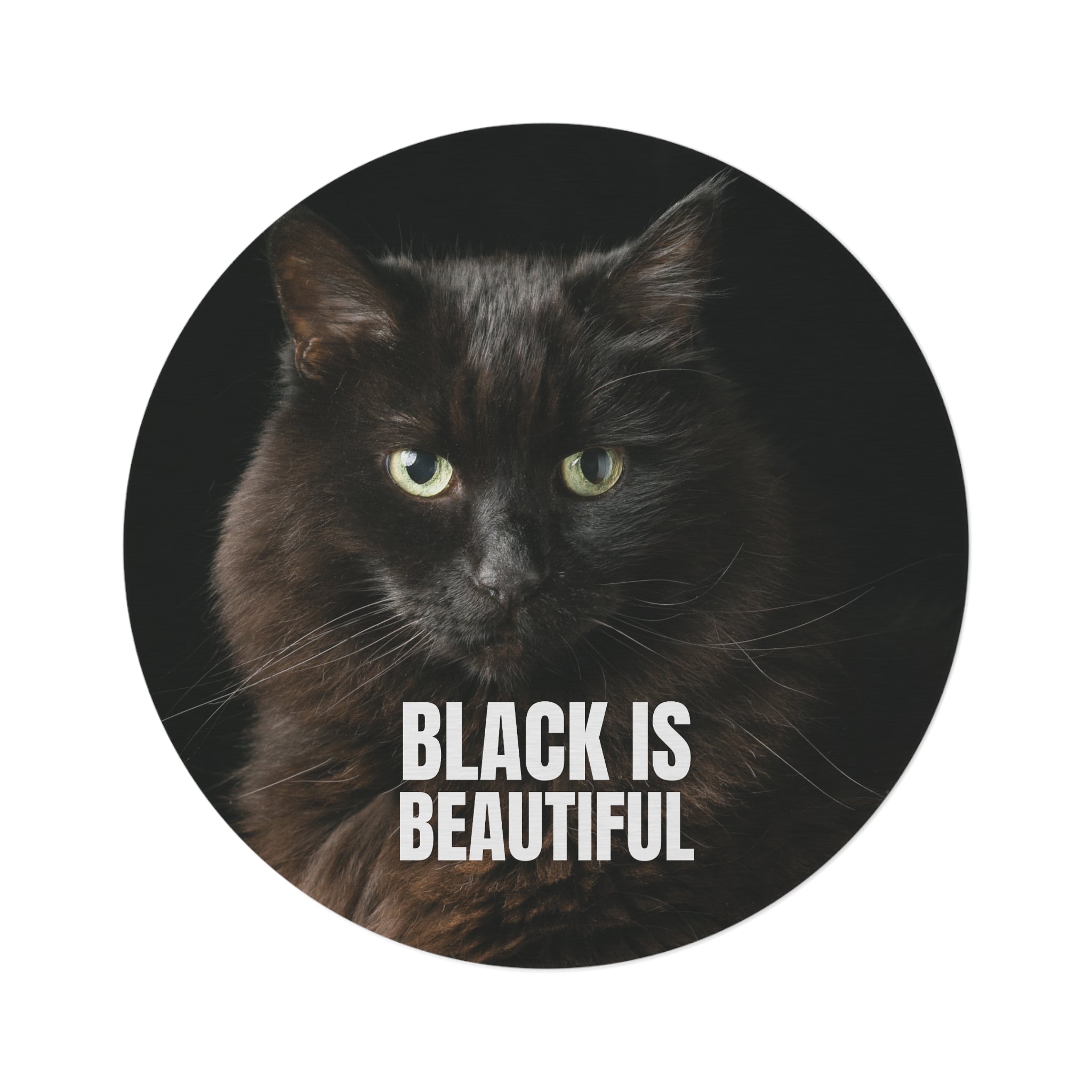 Black Cat Round Rug - 'Black Is Beautiful' - Decor, Home, Rugs & Doormats - EpiAl's Shop