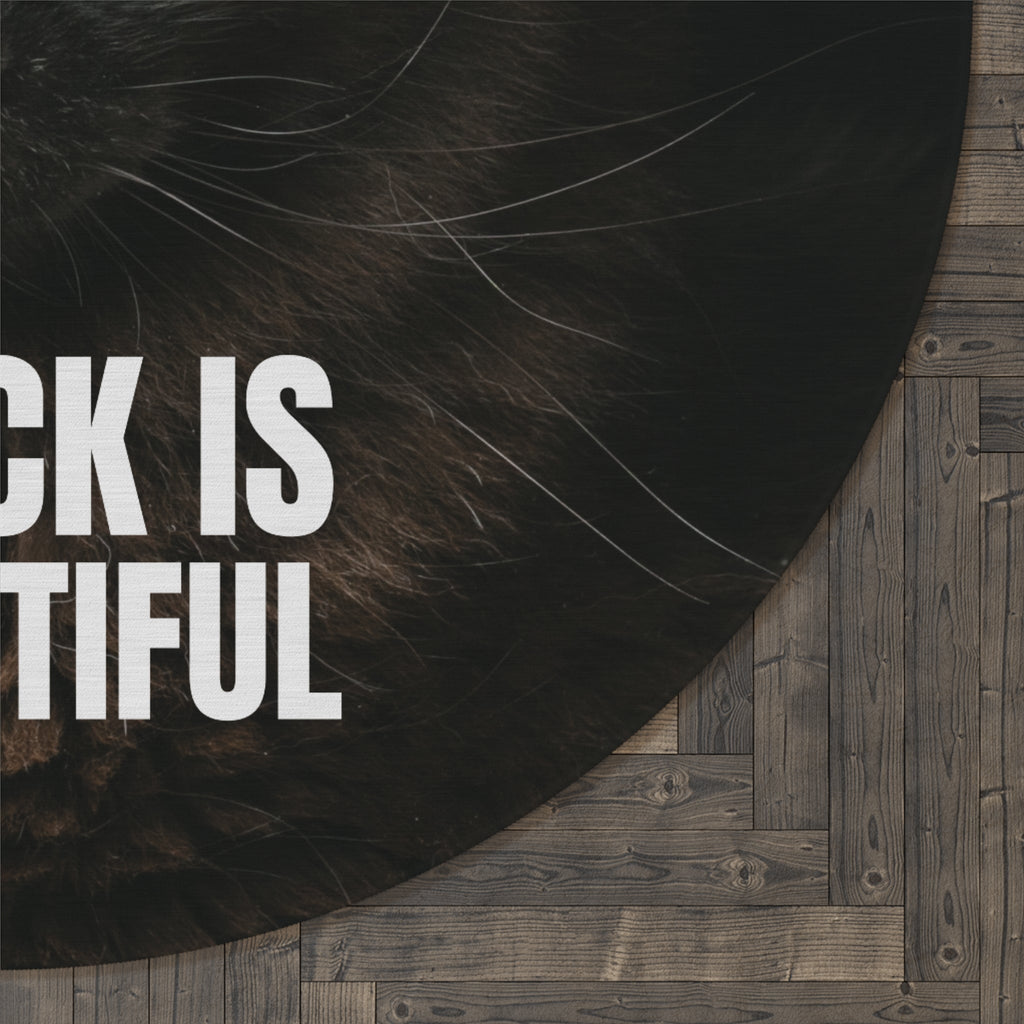 Black Cat Round Rug - 'Black Is Beautiful' - Decor, Home, Rugs & Doormats - EpiAl's Shop