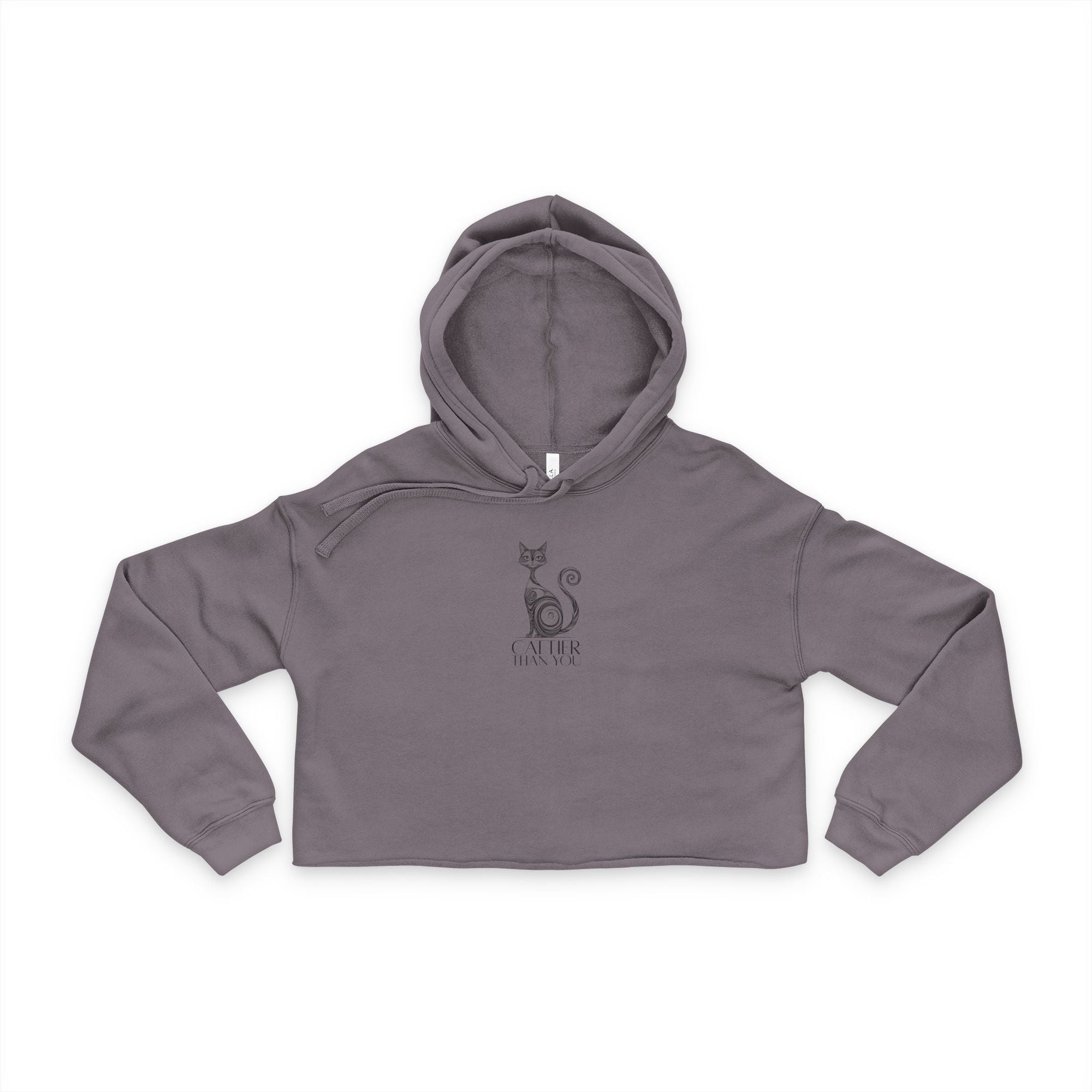 Black Catty Cat Women's Cropped Hoodie - Clothing, Hoodies - EpiAl's Shop