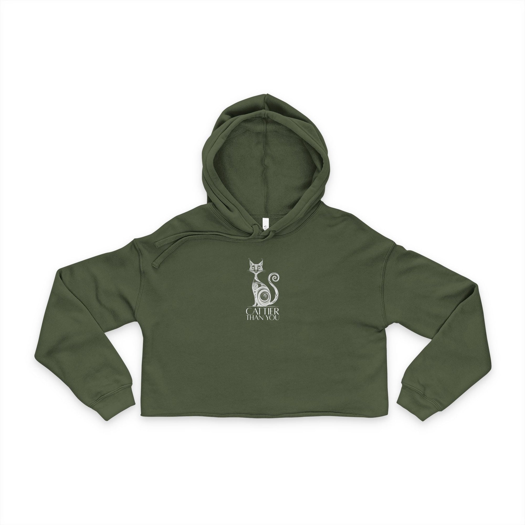 Black Catty Cat Women's Cropped Hoodie - Clothing, Hoodies - EpiAl's Shop