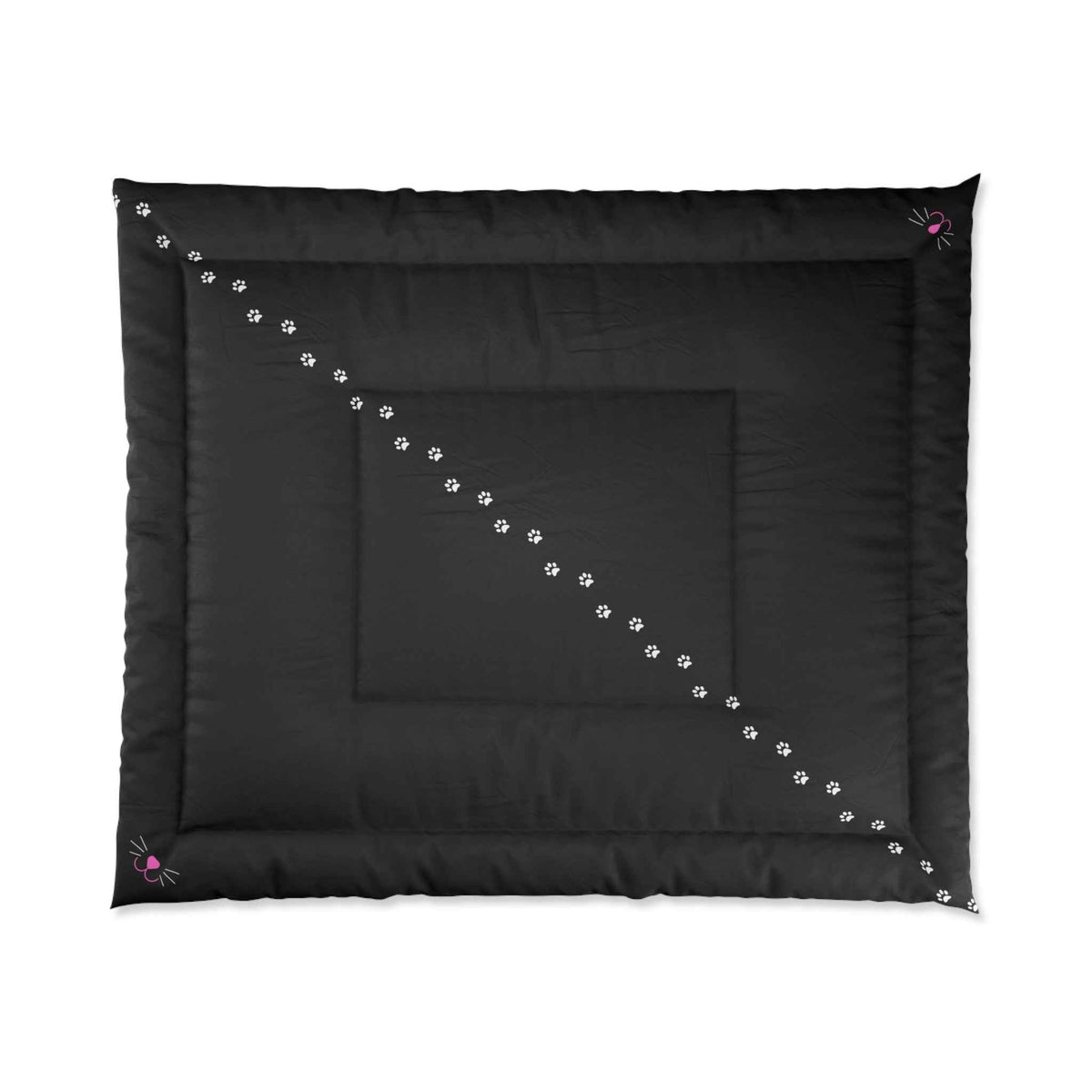 Black “Pawprint Path” Cat Lover Comforter - Decor, Blankets, Comforter - EpiAl's Shop