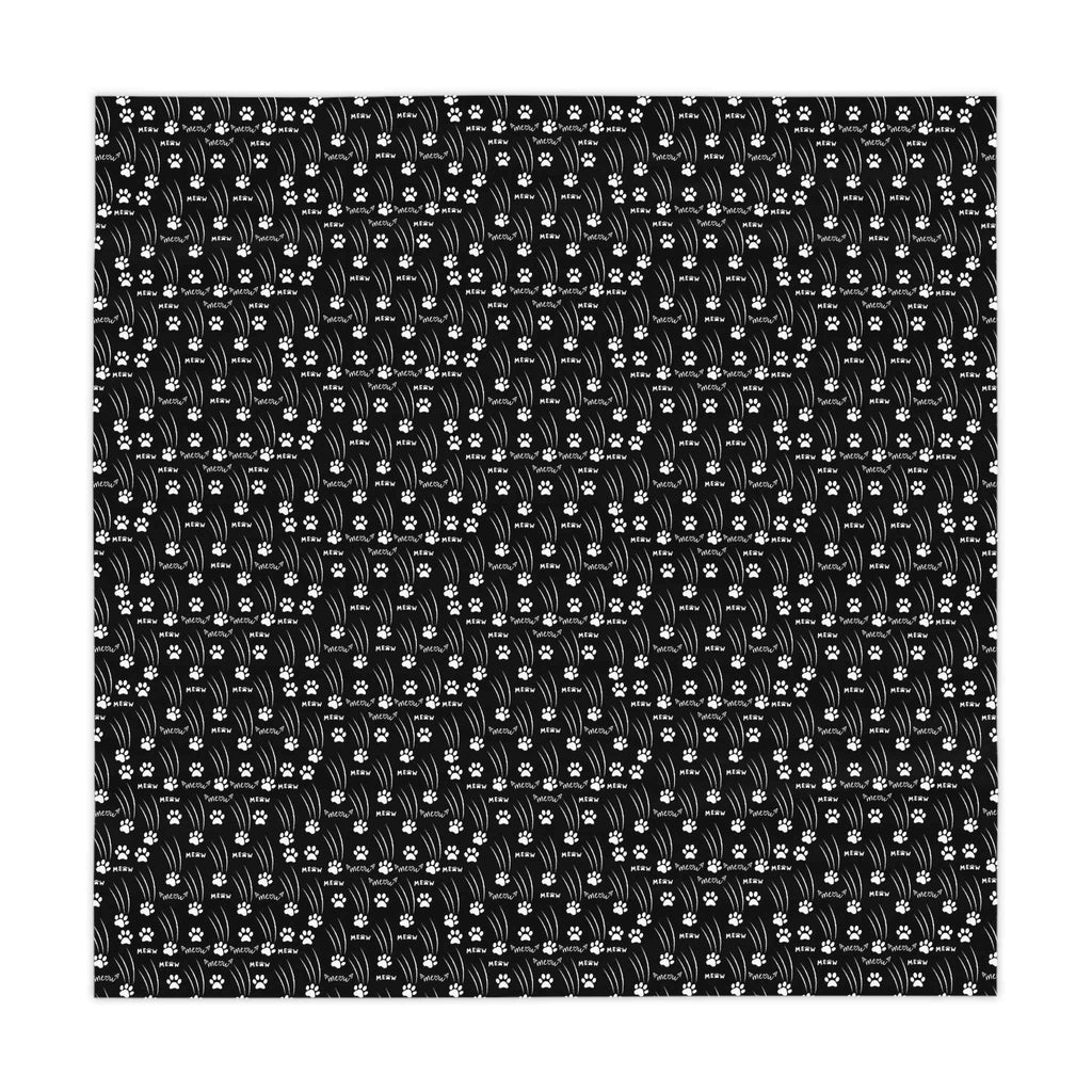 “Black & White Meow Trails” Square Tablecloth - Decor, Home, Tablecloths & Runners - EpiAl's Shop