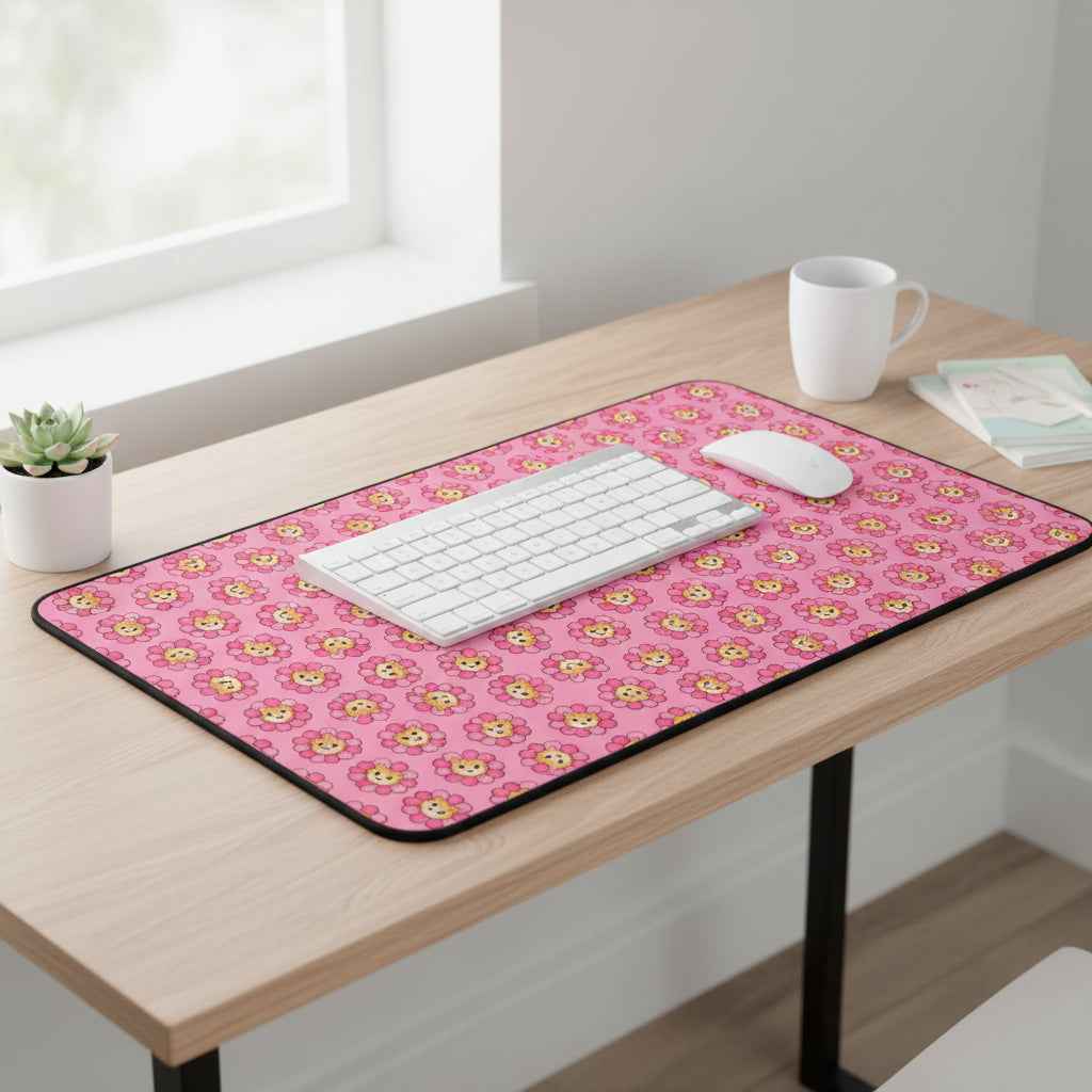 Blooming Chaos Pink Cat Pattern Desk Mat - Pads, Mouse & Desk - EpiAl's Shop