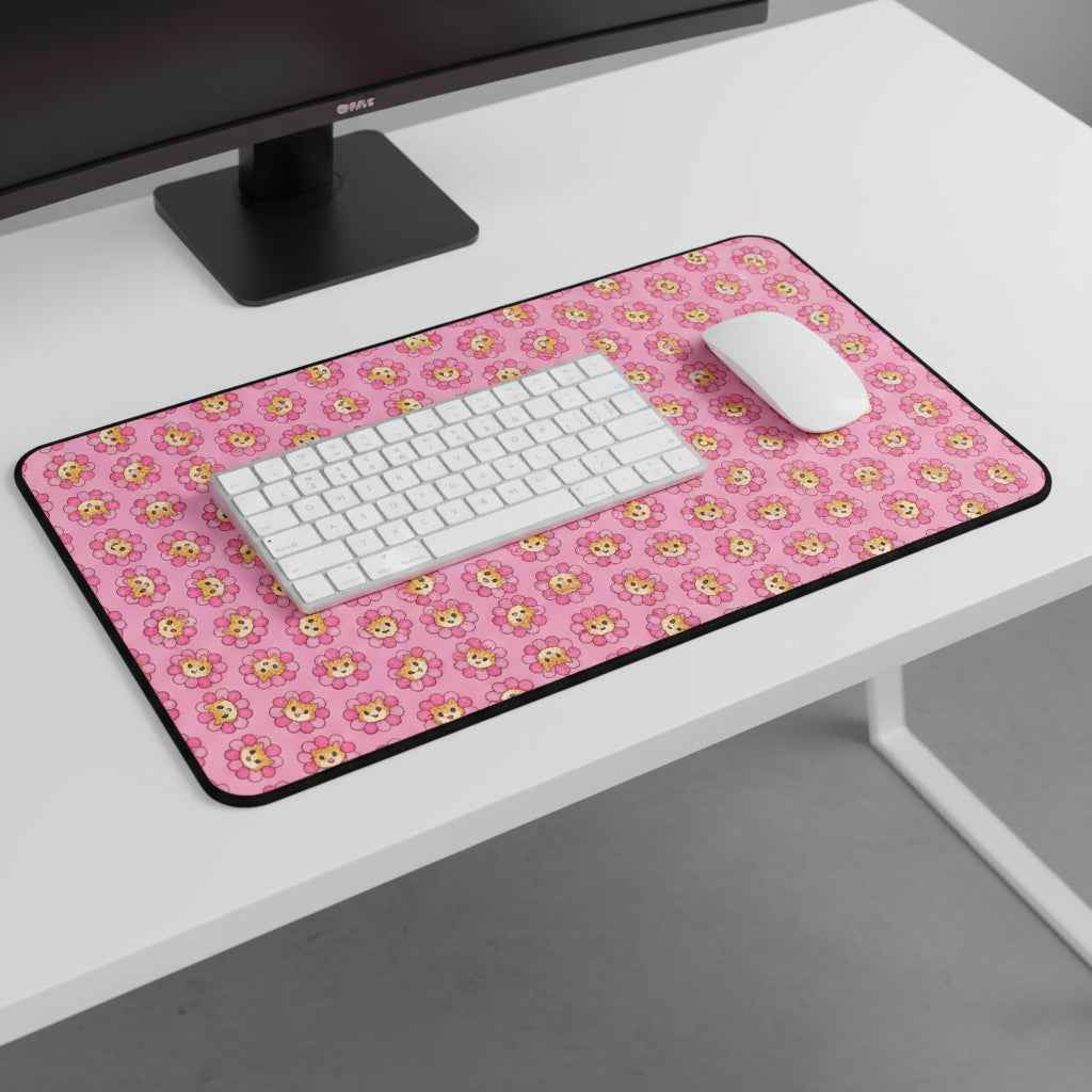 Blooming Chaos Pink Cat Pattern Desk Mat - Pads, Mouse & Desk - EpiAl's Shop