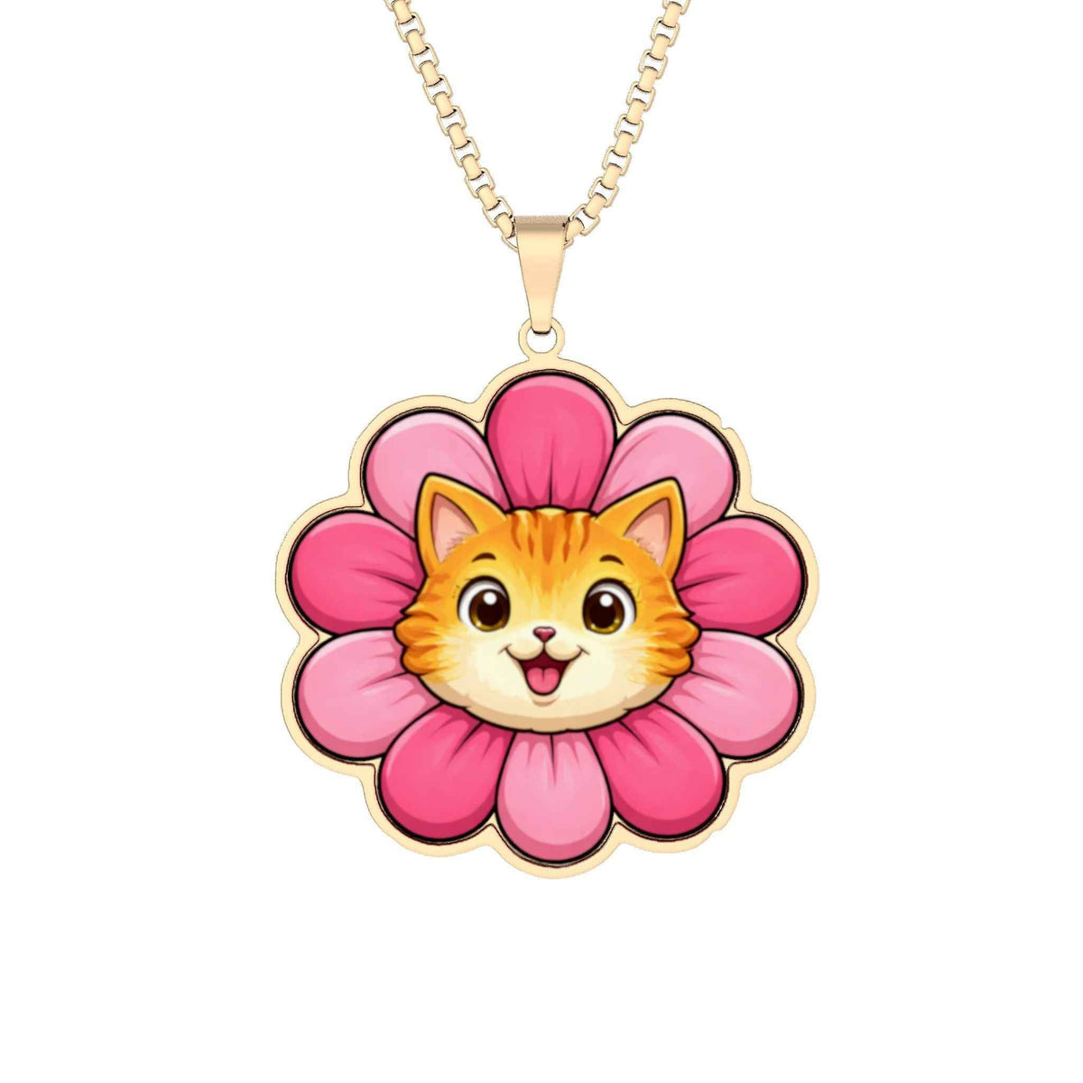Blooming Menace Cat Flower Necklace | Cute Floral Chaos Pendant - Jewelry, Necklaces - EpiAl's Shop