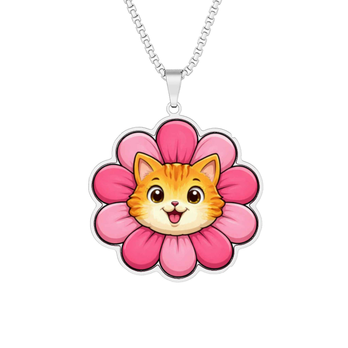 Blooming Menace Cat Flower Necklace | Cute Floral Chaos Pendant - Jewelry, Necklaces - EpiAl's Shop