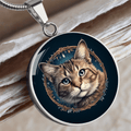 Blue Eyed Kitty Small Pendant Necklace - Jewelry, Necklaces - EpiAl's Shop