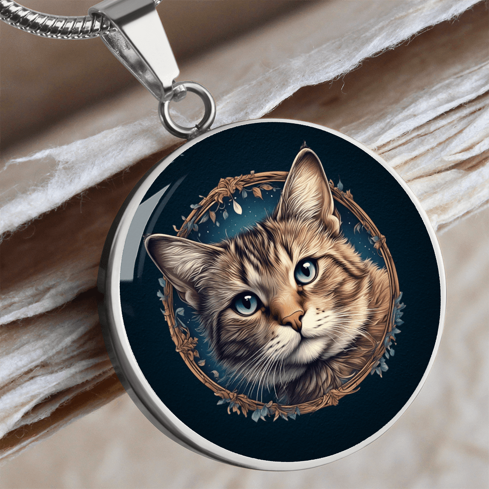 Blue Eyed Kitty Small Pendant Necklace - Jewelry, Necklaces - EpiAl's Shop