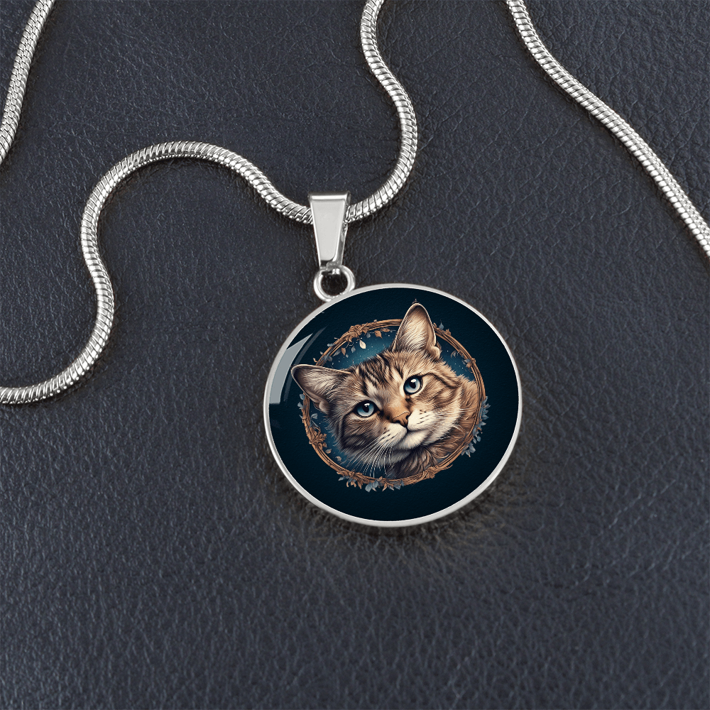 Blue Eyed Kitty Small Pendant Necklace - Jewelry, Necklaces - EpiAl's Shop