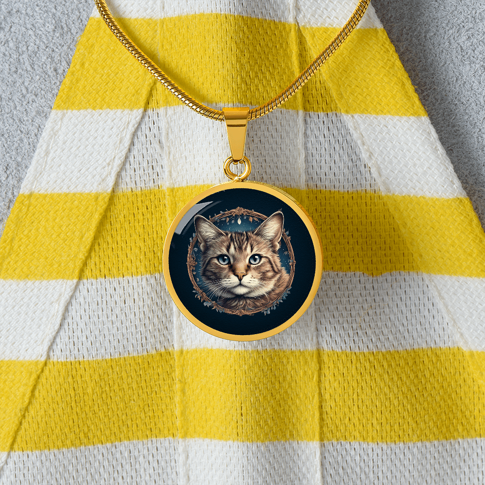 Blue Eyed Kitty Small Pendant Necklace - Jewelry, Necklaces - EpiAl's Shop