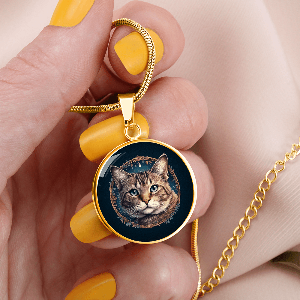 Blue Eyed Kitty Small Pendant Necklace - Jewelry, Necklaces - EpiAl's Shop