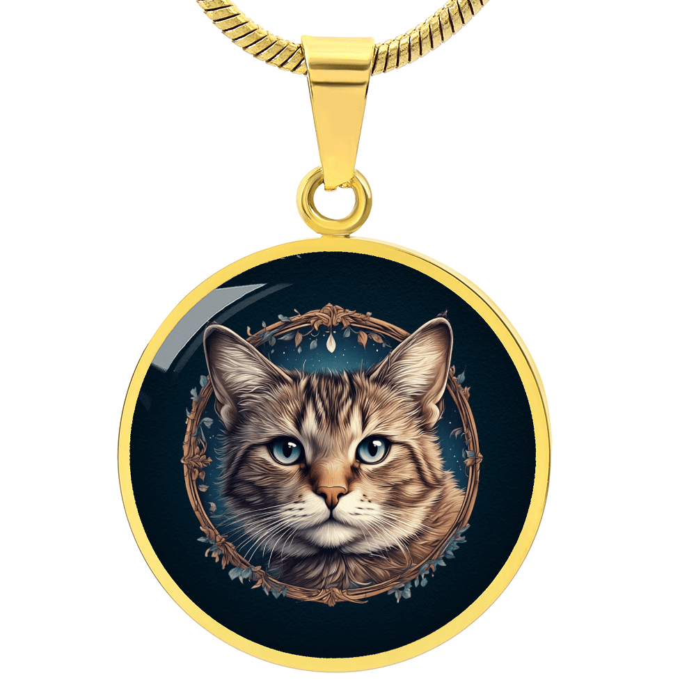 Blue Eyed Kitty Small Pendant Necklace - Jewelry, Necklaces - EpiAl's Shop