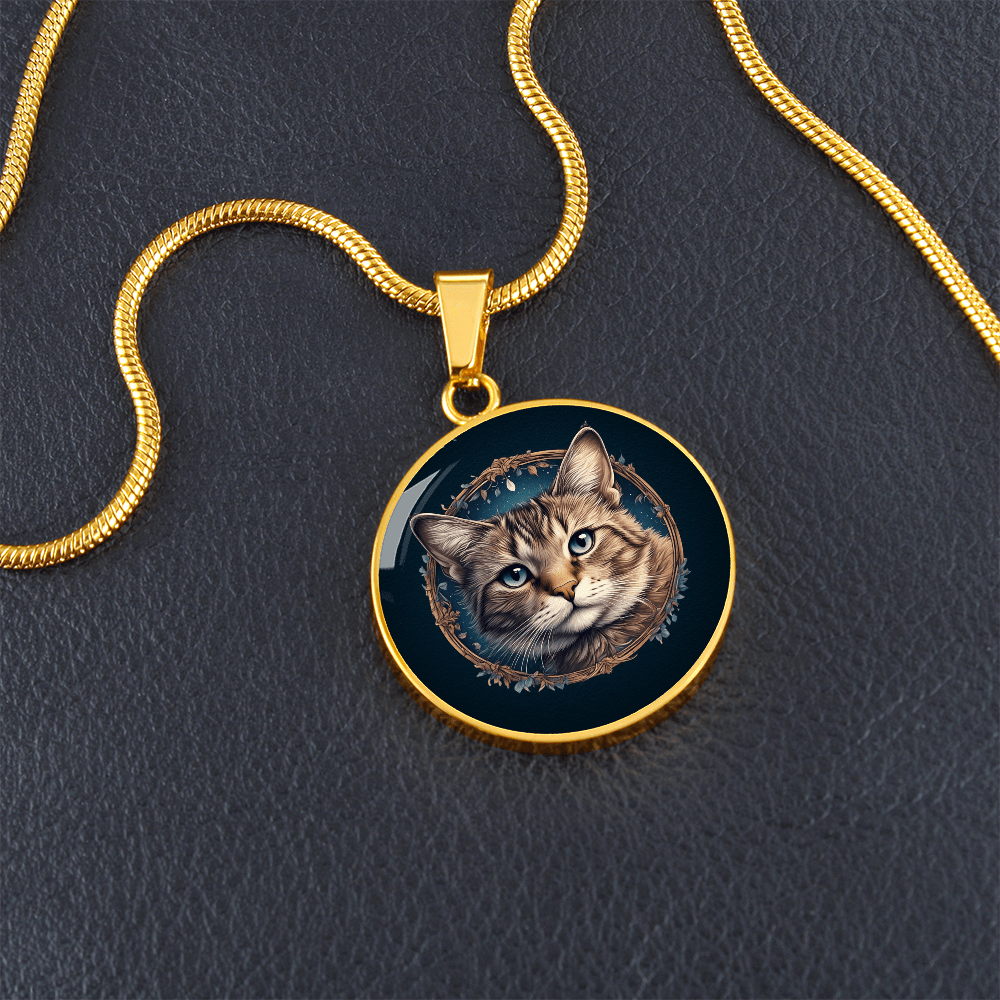 Blue Eyed Kitty Small Pendant Necklace - Jewelry, Necklaces - EpiAl's Shop