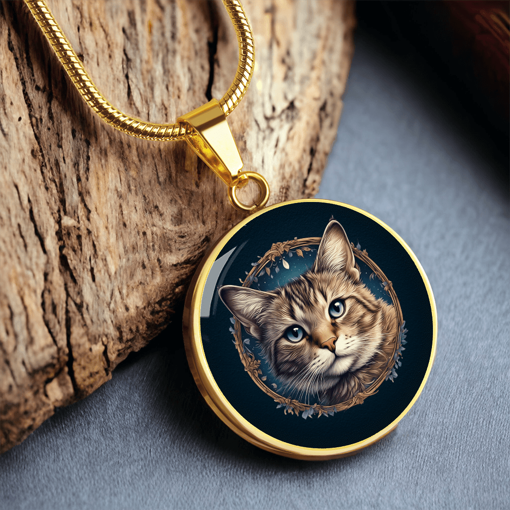 Blue Eyed Kitty Small Pendant Necklace - Jewelry, Necklaces - EpiAl's Shop