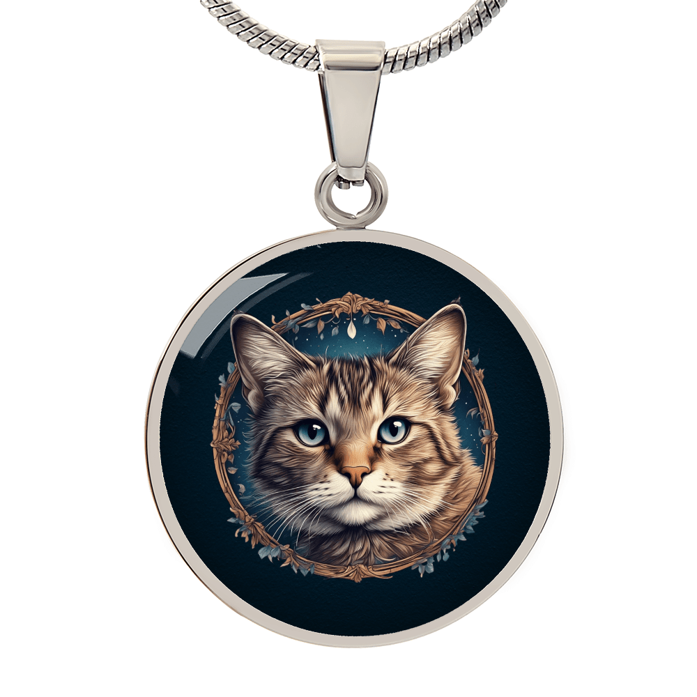 Blue Eyed Kitty Small Pendant Necklace - Jewelry, Necklaces - EpiAl's Shop
