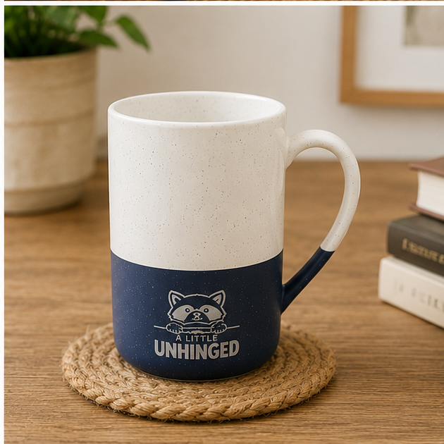 Jimothy “A Little Unhinged” Engraved Ceramic Mug, 13oz