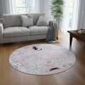 Bohemian Peeking Kitties Round Rug with Colorful Swirls - Decor, Home, Rugs & Doormats - EpiAl's Shop