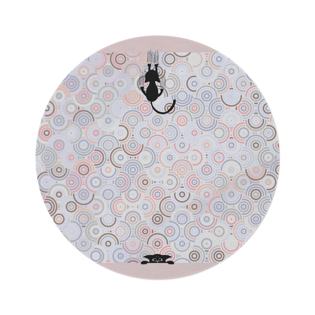 Bohemian Peeking Kitties Round Rug with Colorful Swirls - Decor, Home, Rugs & Doormats - EpiAl's Shop