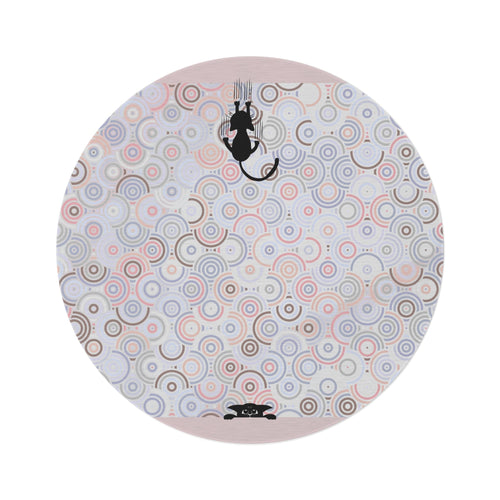 Bohemian Peeking Kitties Round Rug with Colorful Swirls - Decor, Home, Rugs & Doormats - EpiAl's Shop