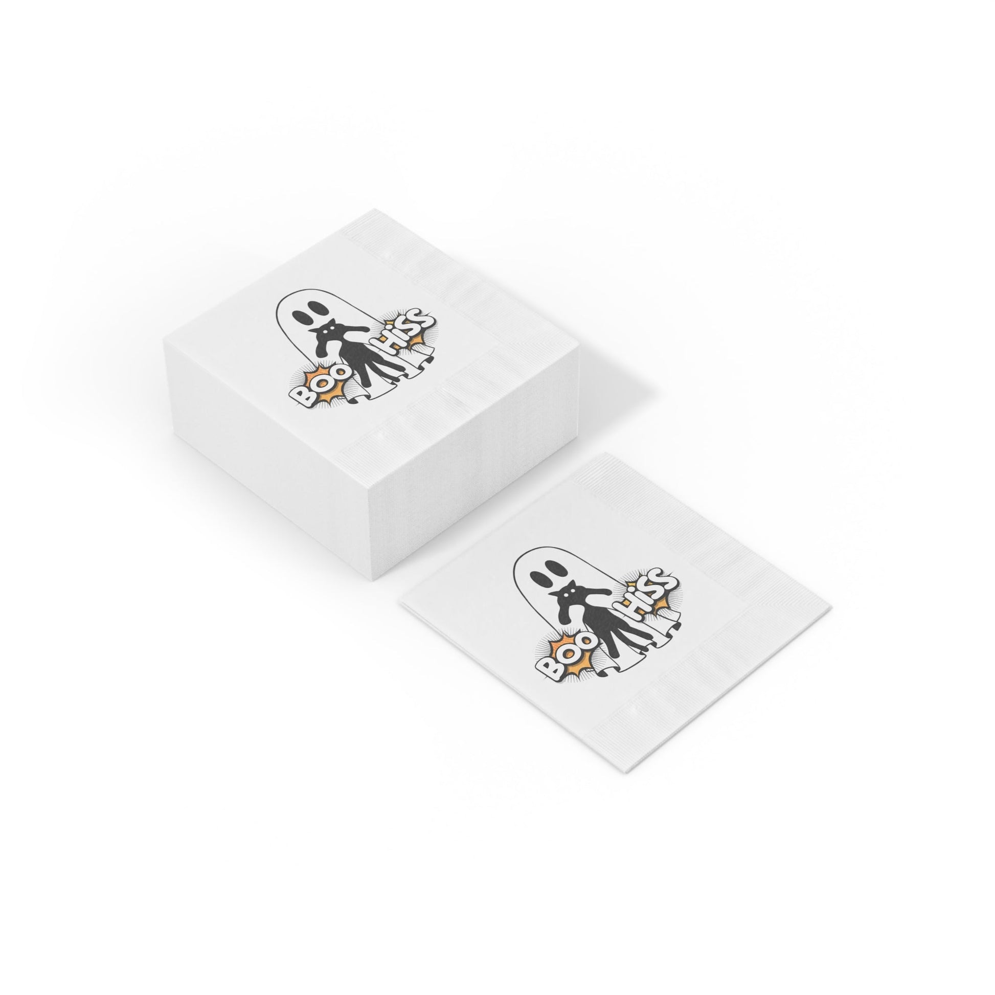 Boo Hiss White Coined Napkins - Home Decor - Epileptic Al’s Shop