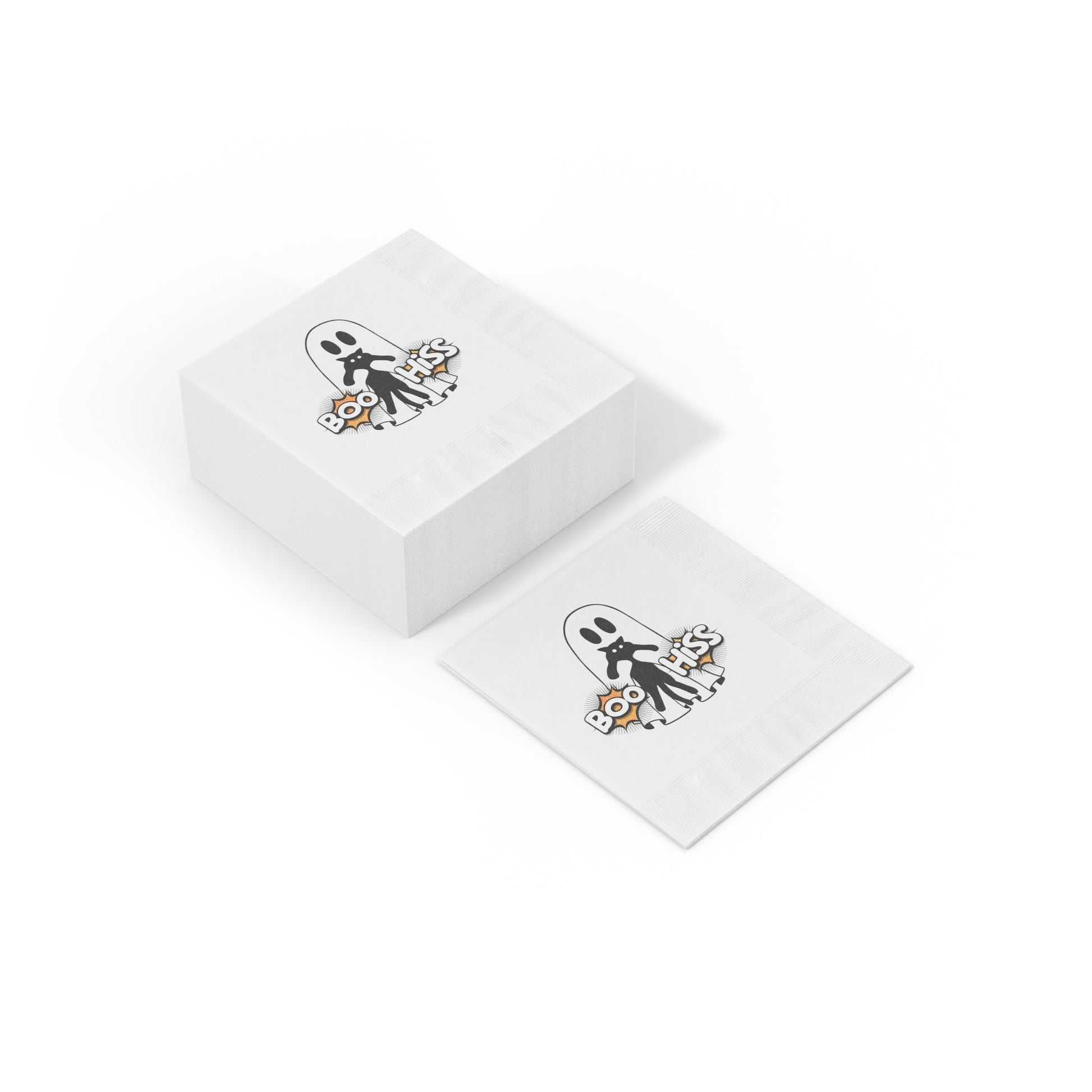 Boo Hiss White Coined Napkins - Home Decor - Epileptic Al’s Shop