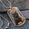 Boooo Kitty Halloween Dog Tag Necklace - Jewelry, Necklaces - EpiAl's Shop