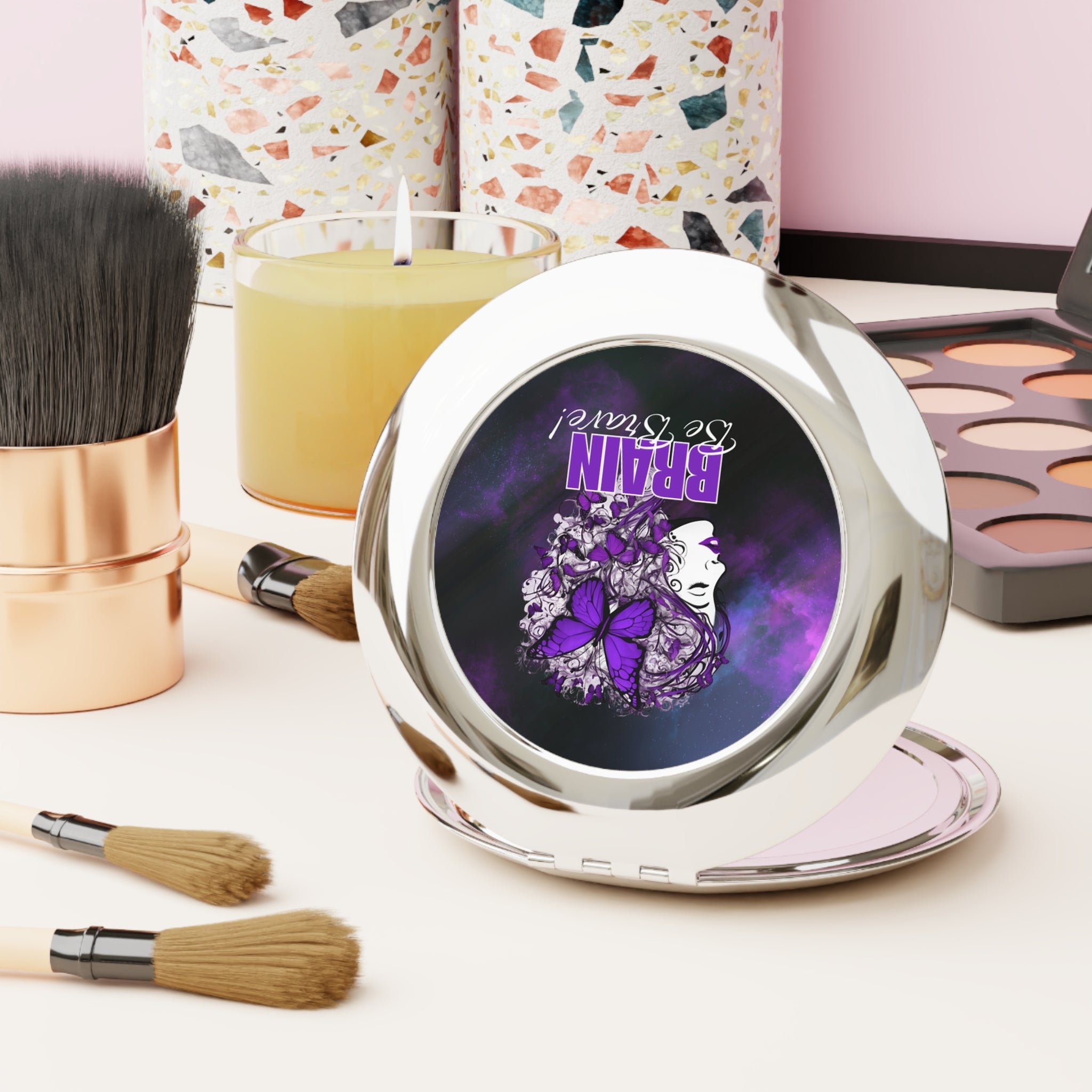Brain Be Brave Compact Travel Mirror - Accessories, Beauty, Travel Mirror - EpiAl's Shop