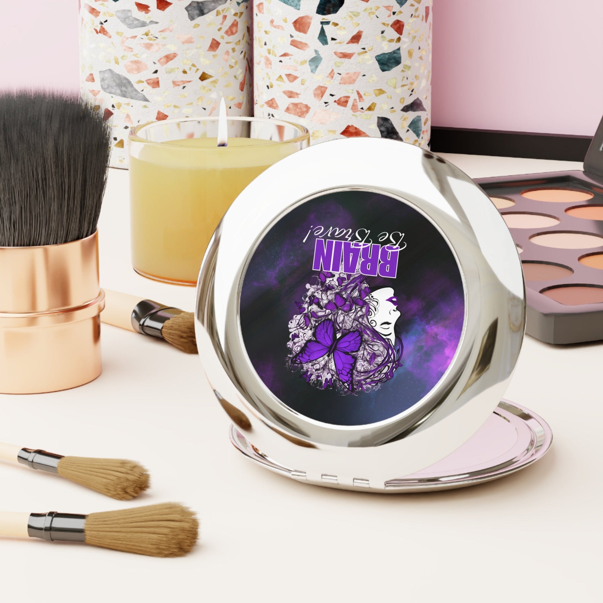 Brain Be Brave Compact Travel Mirror - Accessories, Beauty, Travel Mirror - EpiAl's Shop