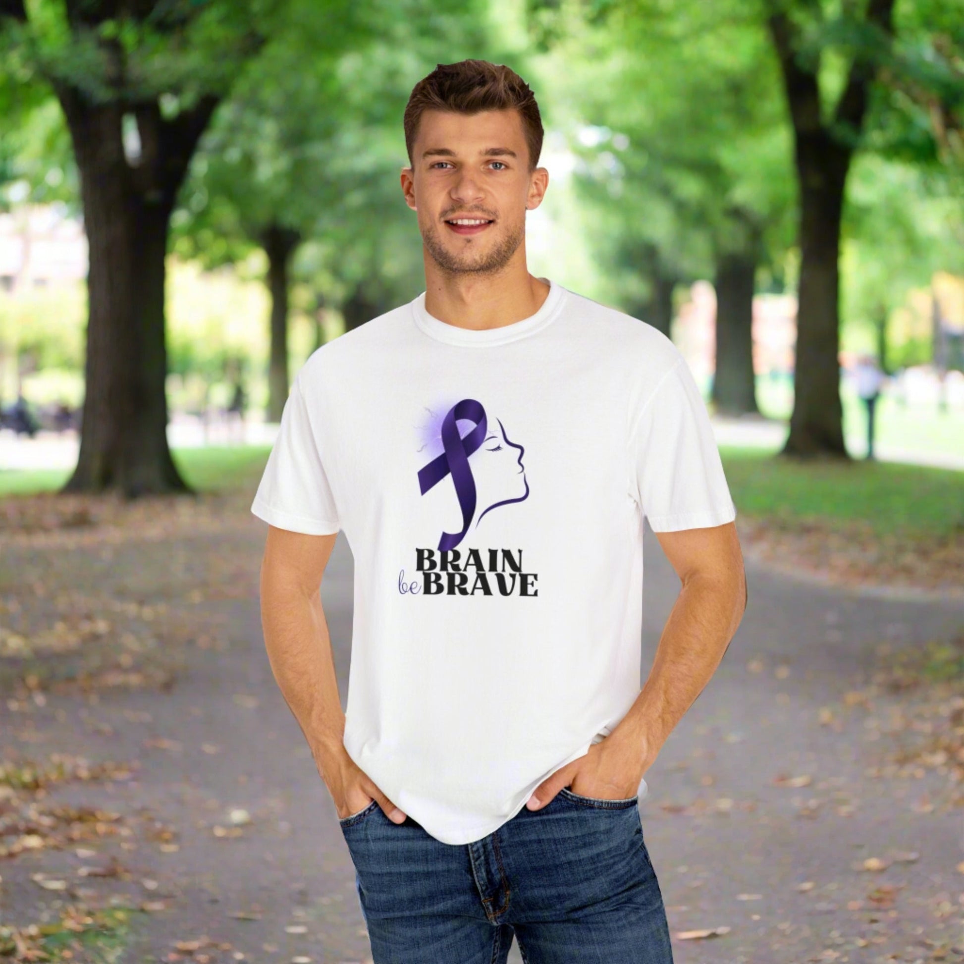Brain Be Brave Unisex Garment - Dyed T - shirt - T - Shirt - Epileptic Al’s Shop