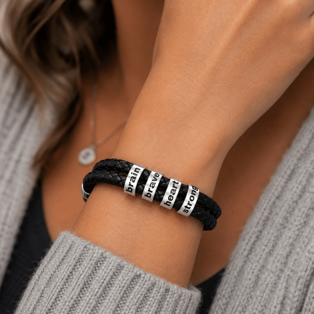 Brain Brave Heart Strong Leather Bracelet - Jewelry, Bracelets - EpiAl's Shop