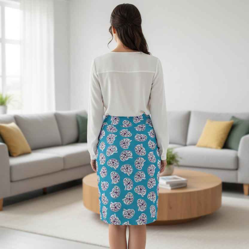 Brain & Lightning Pencil Skirt — Quiet Power Edition - Clothing, Women, Skirts - EpiAl's Shop
