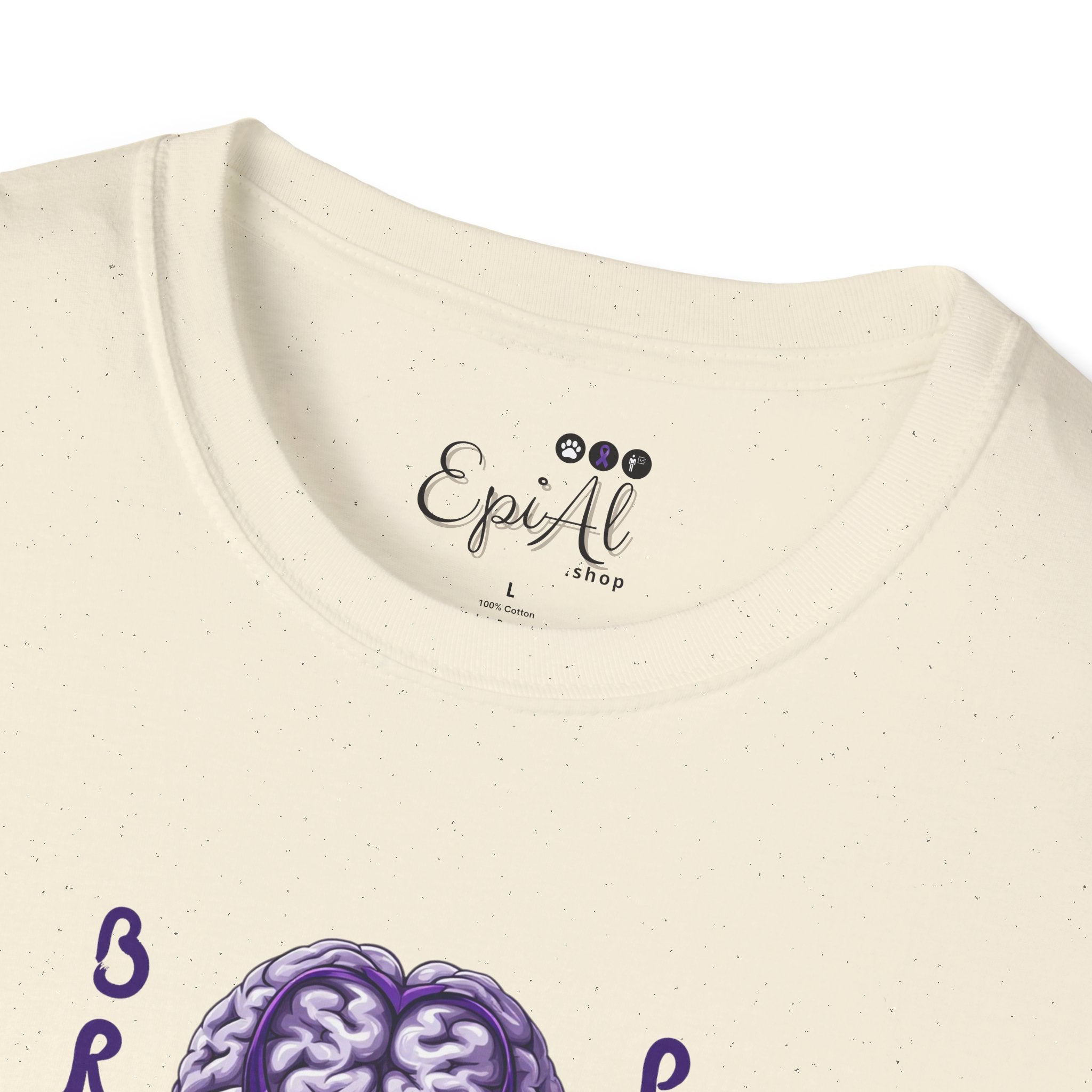 Brain Power Unisex Softstyle T-Shirt, Purple Ribbon Tee - Clothing, T-shirts - EpiAl's Shop