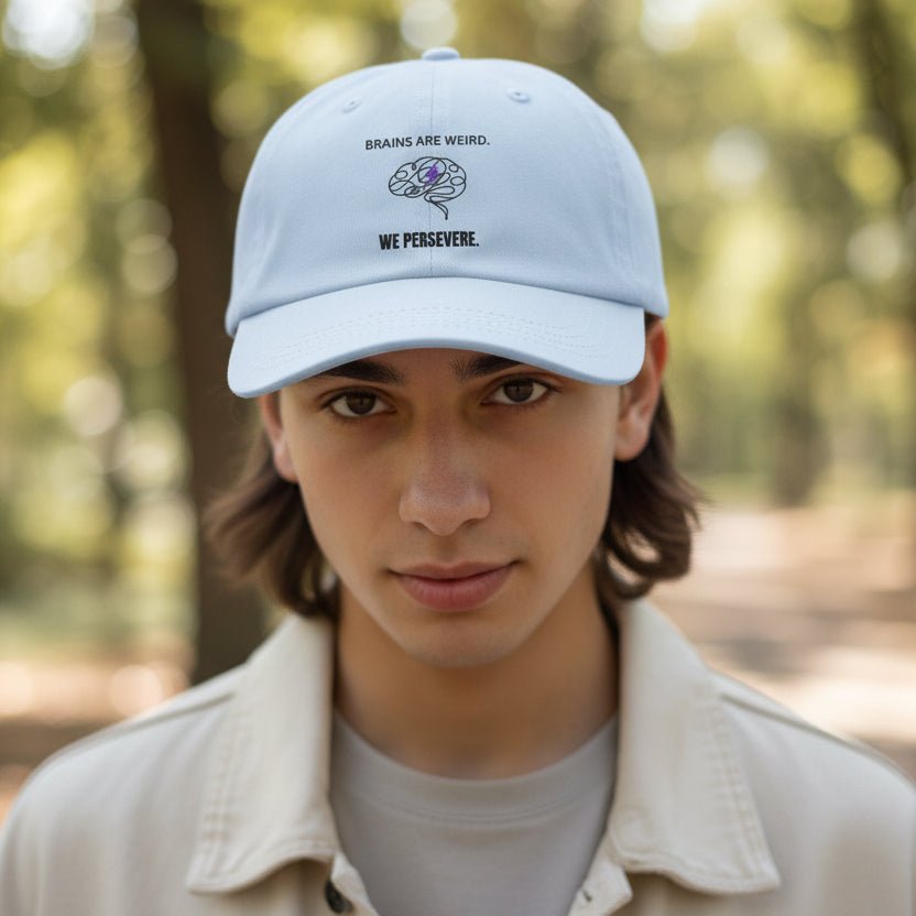 Brains Are Weird. We Persevere. – Epilepsy Awareness Hat - Hats, Baseball & Trucker - EpiAl's Shop