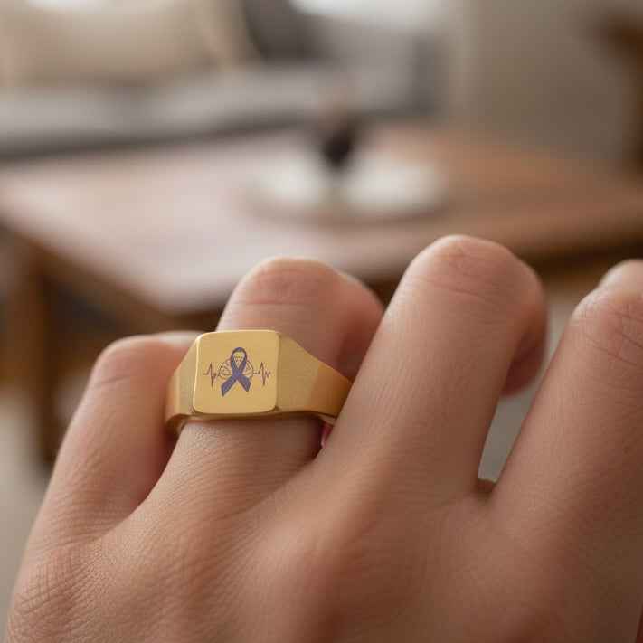 Brainwave Ribbon Signet Ring — Quiet Signal Edition - Jewelry, Rings - EpiAl's Shop