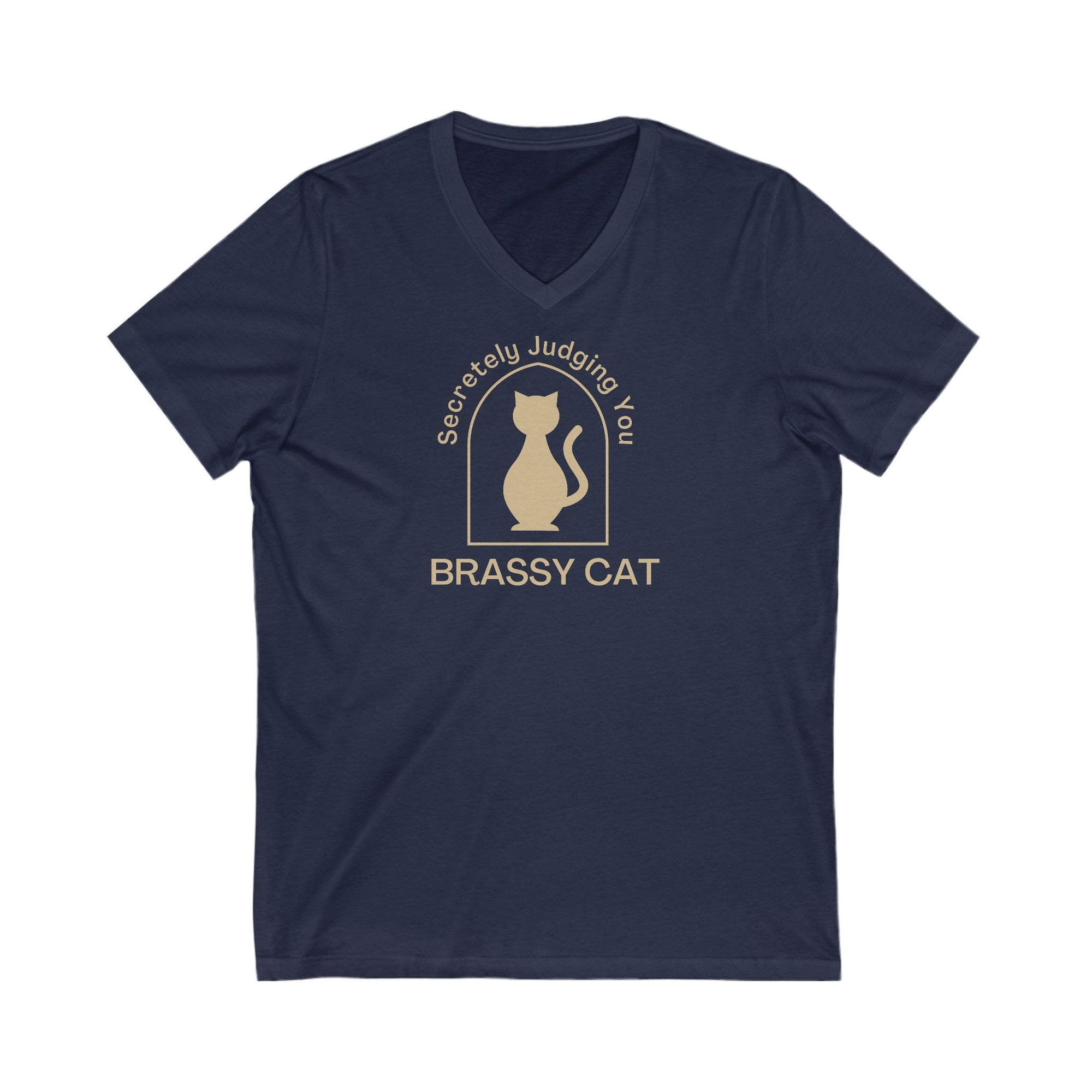 Brassy Cat Unisex Jersey Short Sleeve V - Neck Tee - V - neck - Epileptic Al’s Shop