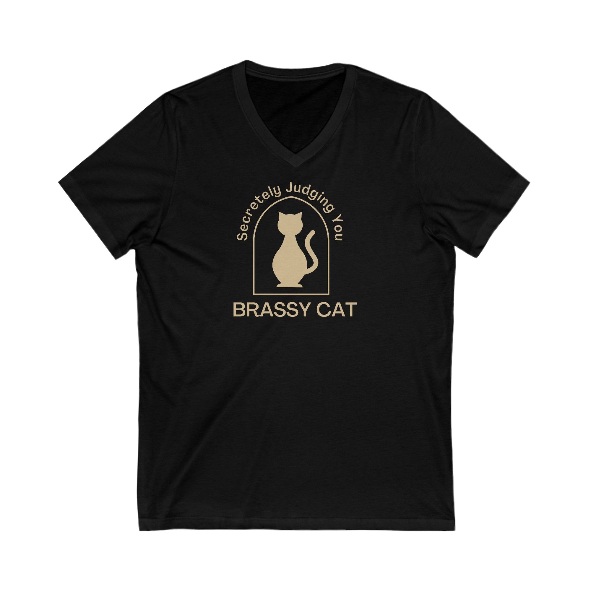 Brassy Cat Unisex Jersey Short Sleeve V - Neck Tee - V - neck - Epileptic Al’s Shop