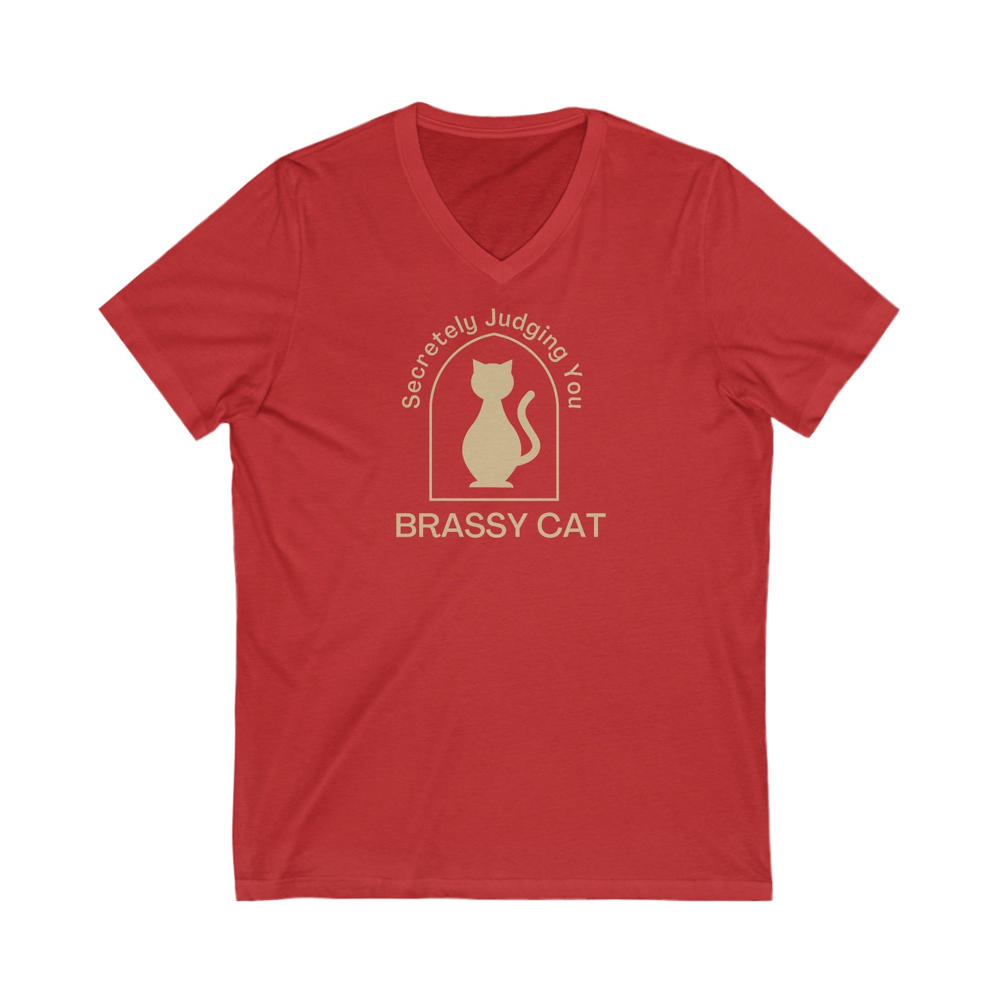 Brassy Cat Unisex Jersey Short Sleeve V - Neck Tee - V - neck - Epileptic Al’s Shop