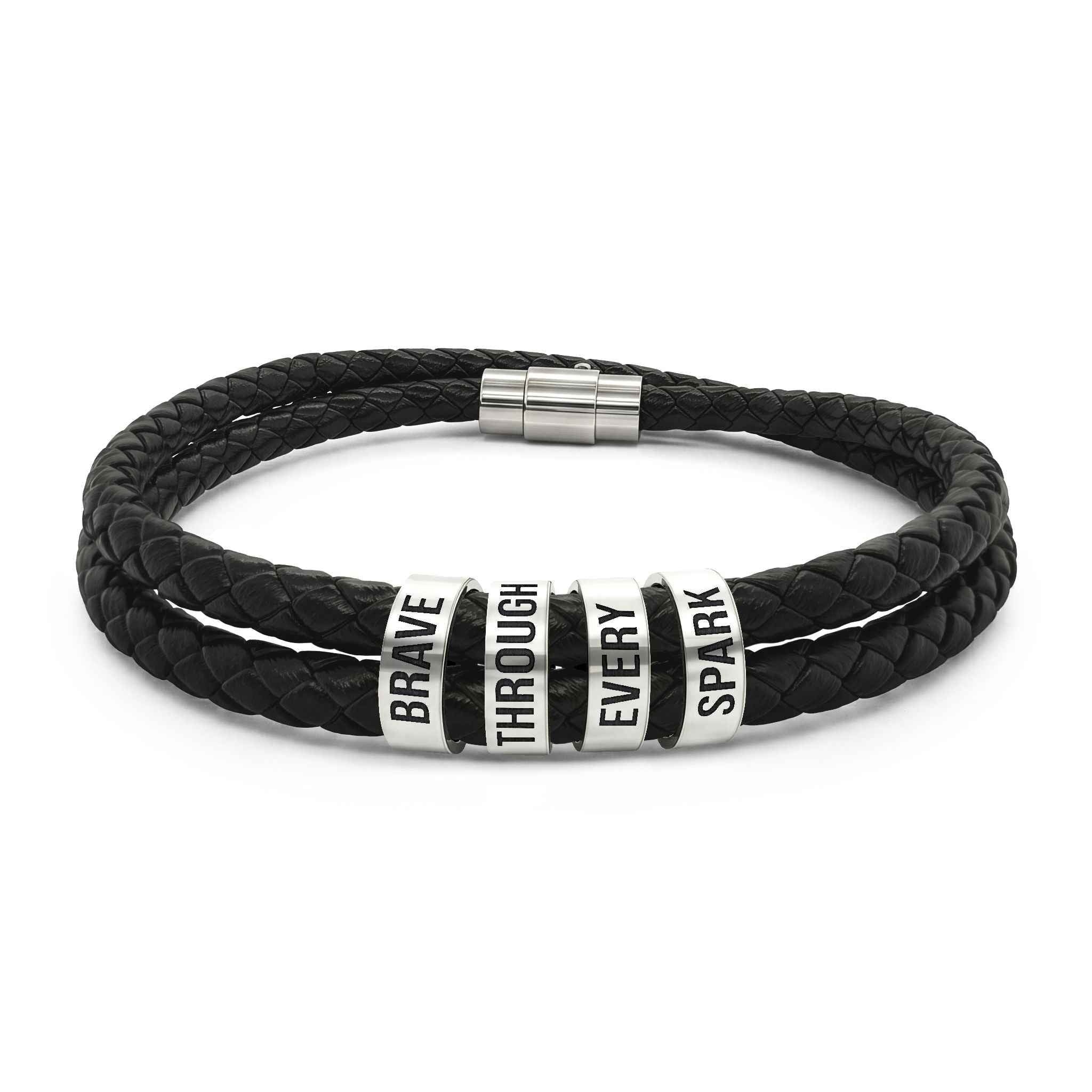 Brave Through Every Spark Leather Bracelet - Jewelry, Bracelets - EpiAl's Shop