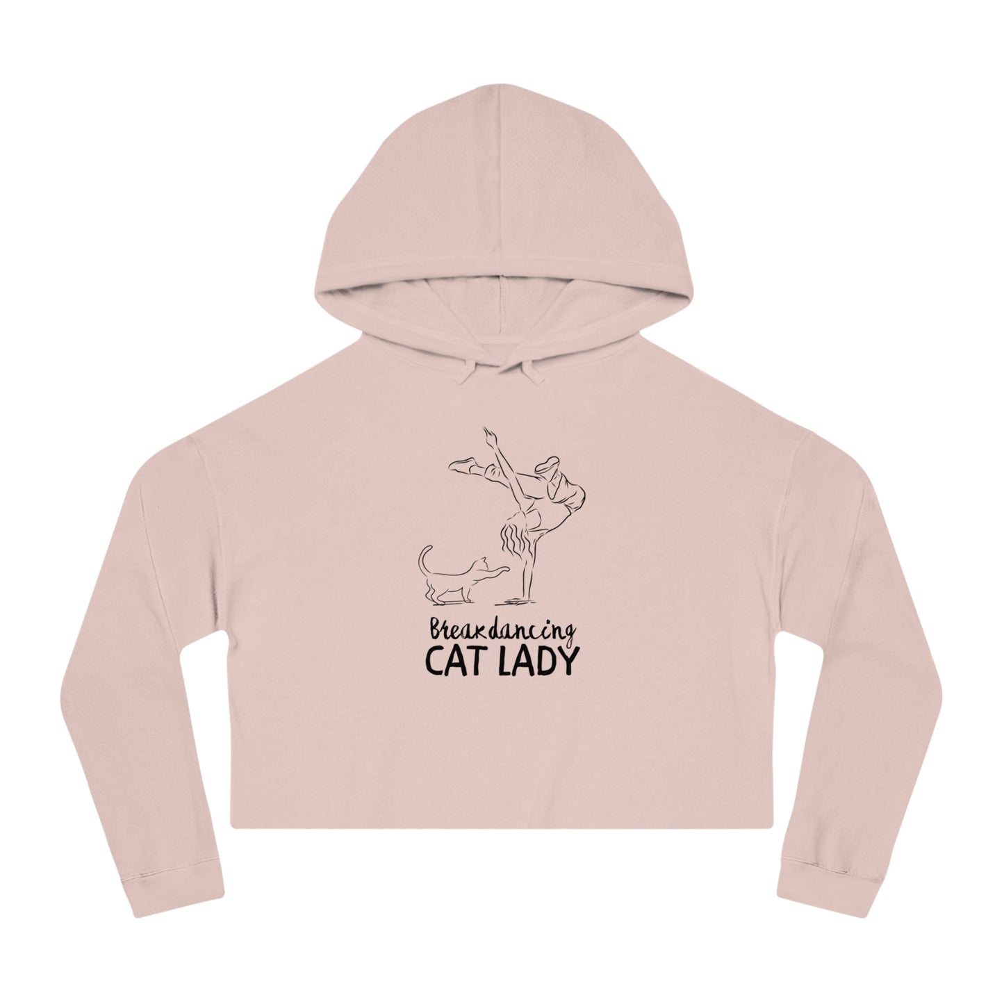 Breakdancing Cat Lady Cropped Hooded Sweatshirt - Hoodie - EpiAl's Shop