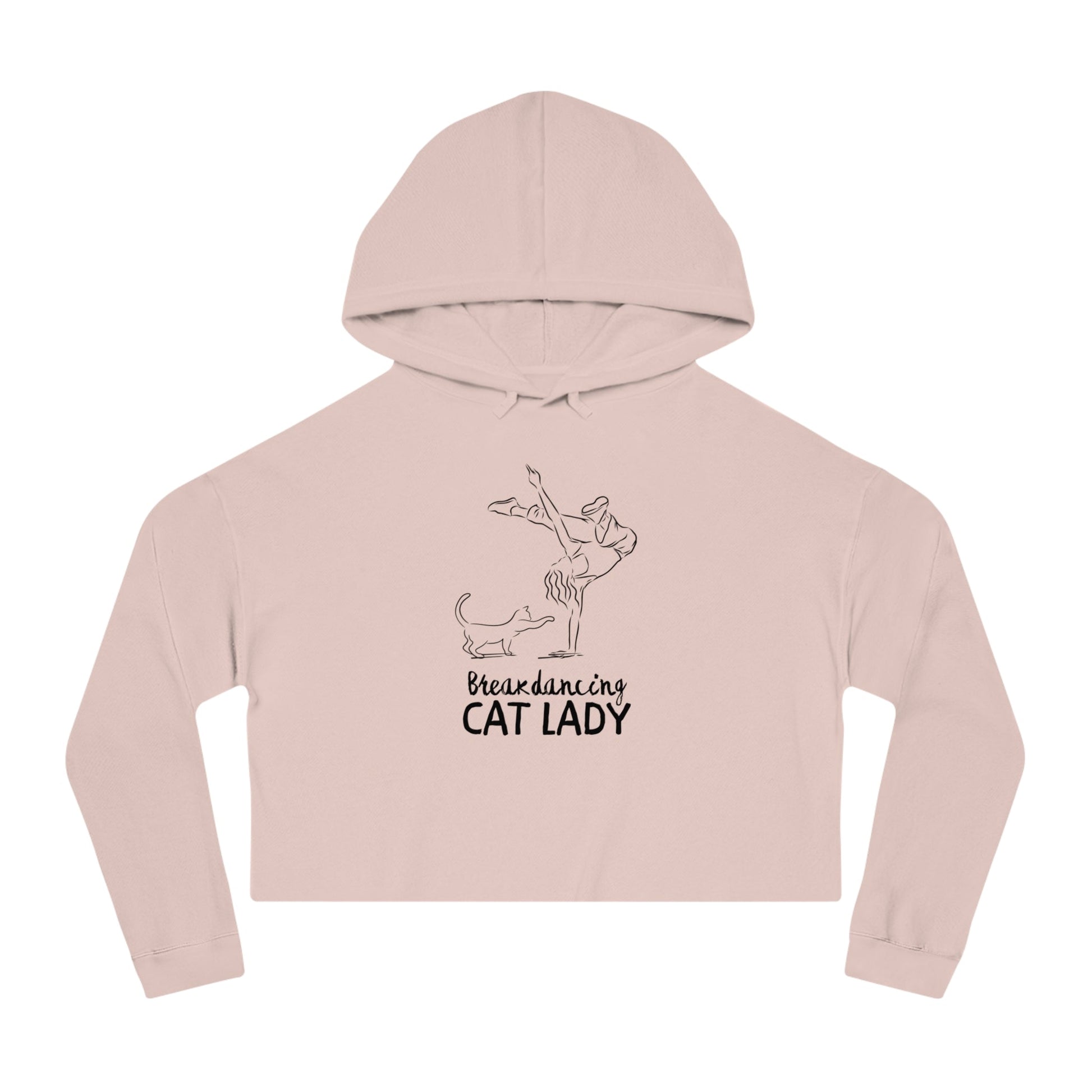 Breakdancing Cat Lady Cropped Hooded Sweatshirt - Hoodie - EpiAl's Shop