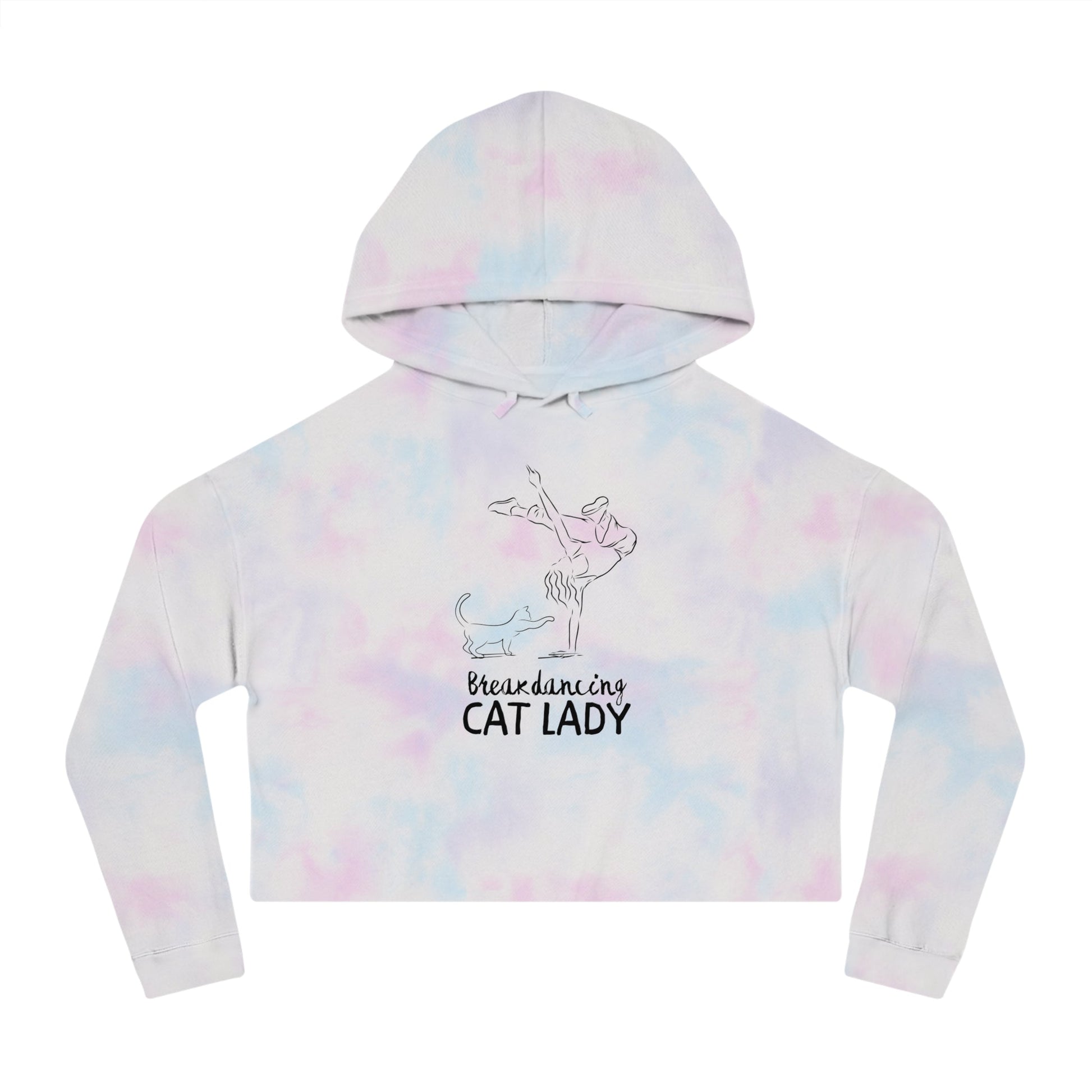 Breakdancing Cat Lady Cropped Hooded Sweatshirt - Hoodie - EpiAl's Shop